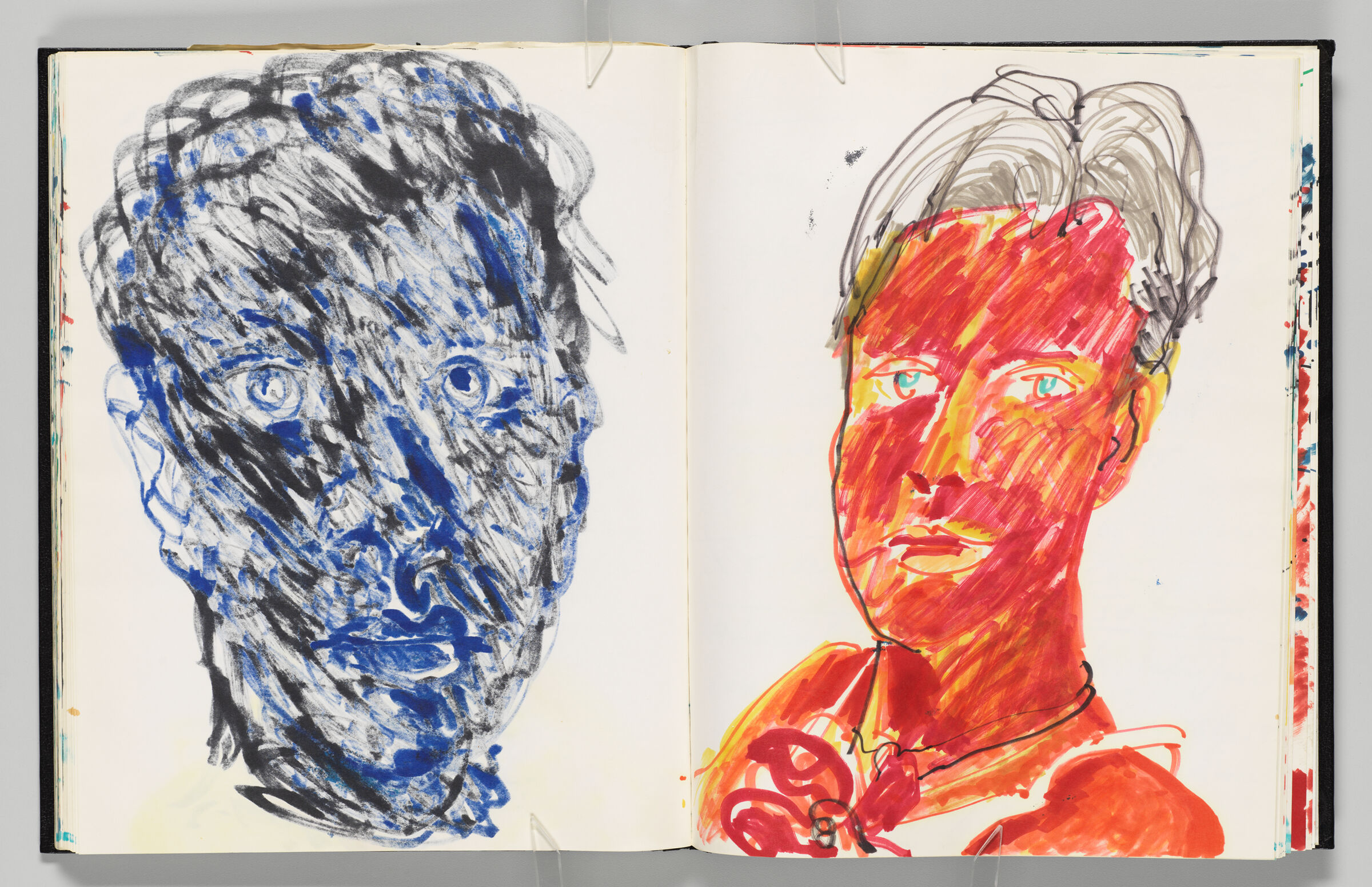Untitled (Bleed-Through Of Previous Page, Left Page); Untitled (Portrait Of Woman With Pasted-In Note, Right Page)