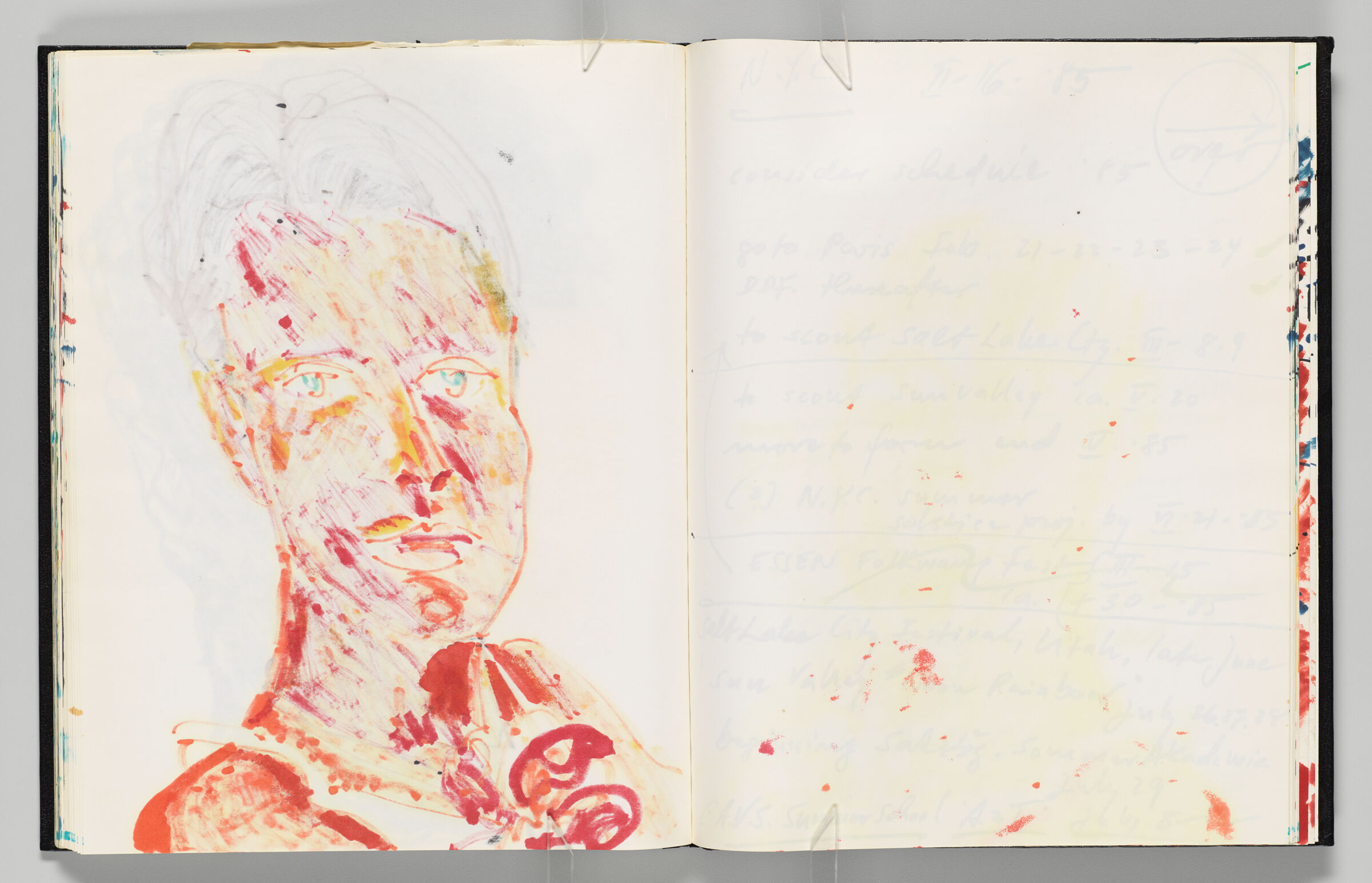 Untitled (Bleed-Through Of Previous Page, Left Page); Untitled (Blank With Color Transfer, Right Page)