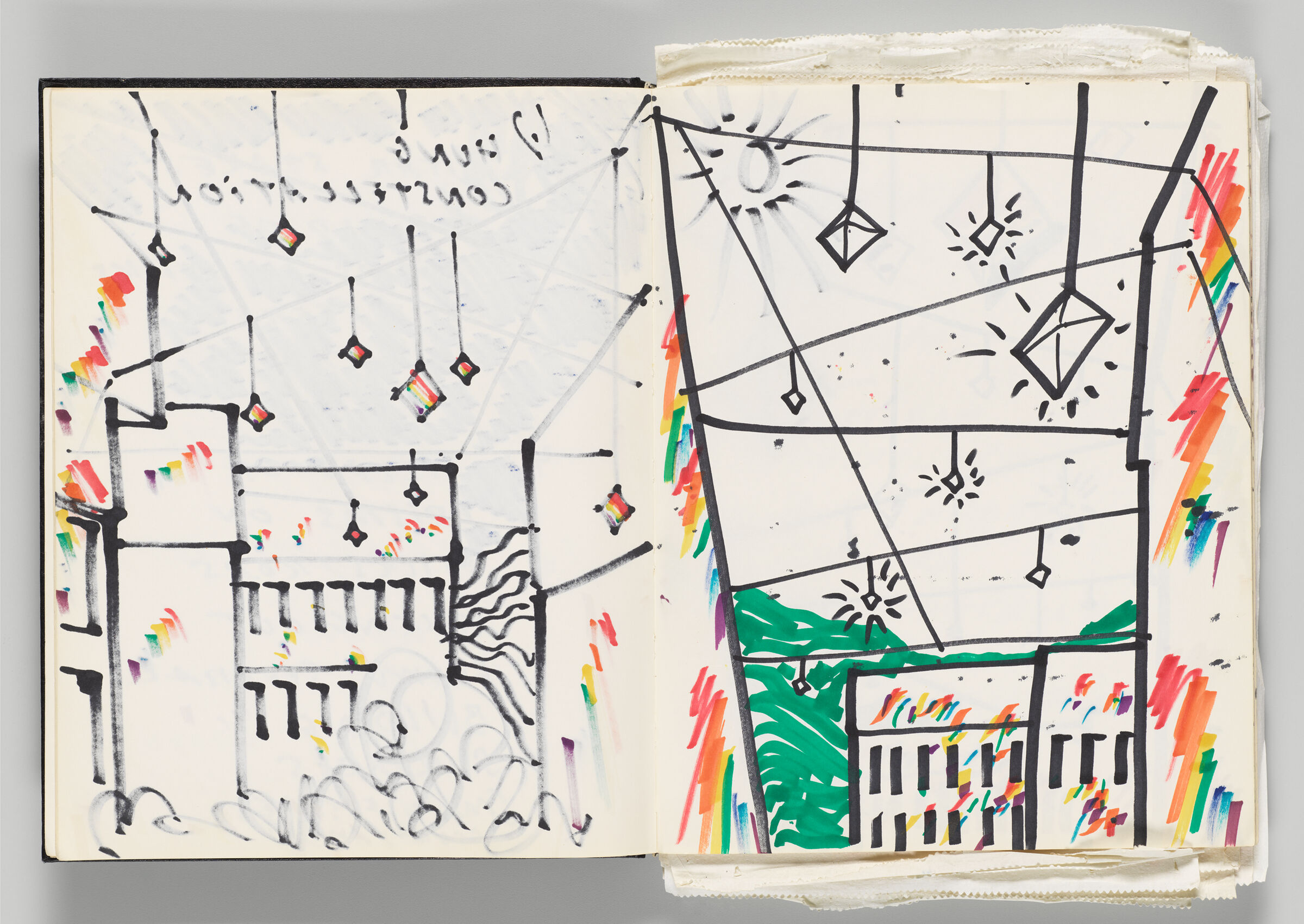 Untitled (Bleed-Through Of Previous Page, Left Page); Untitled (Hanging Prisms, Right Page)