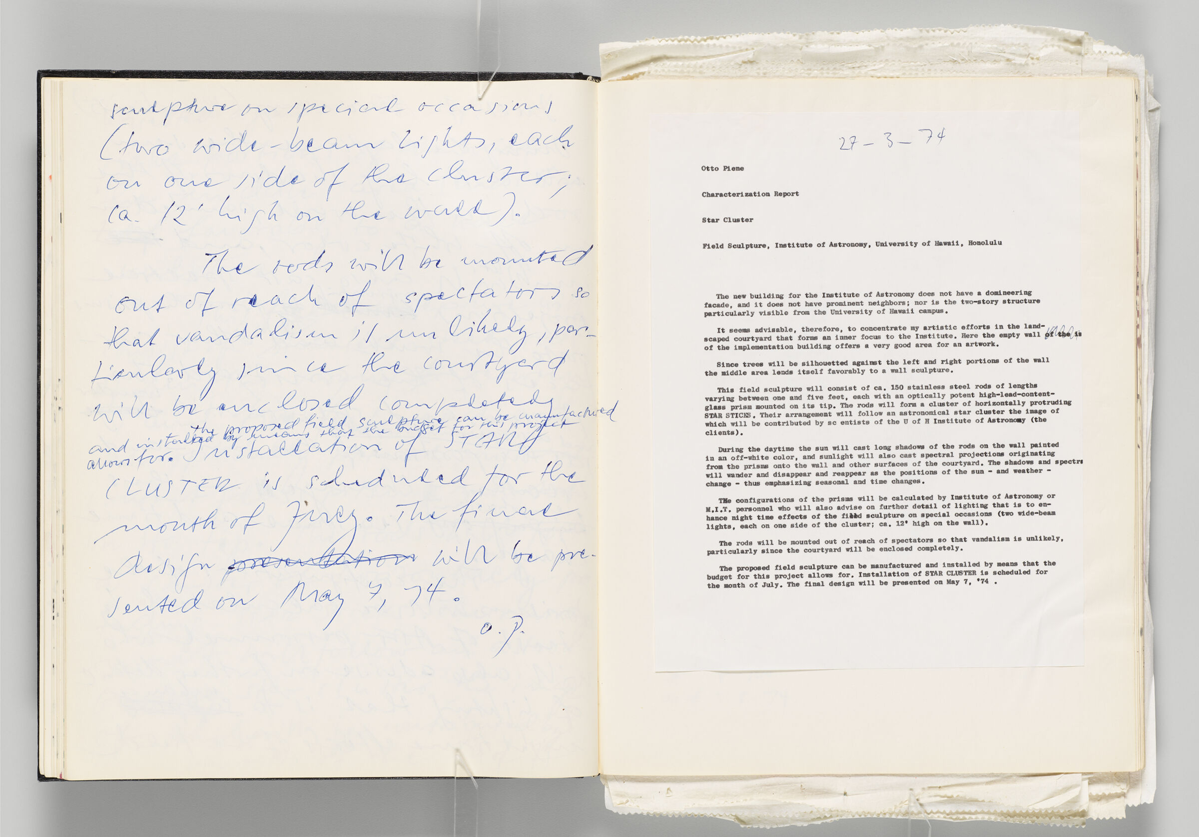 Untitled (Notes, Left Page); Untitled (Adhered 