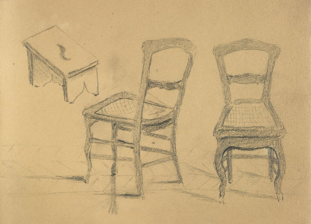 Blank Page: Verso: Studies Of A Chair And A Stepstool