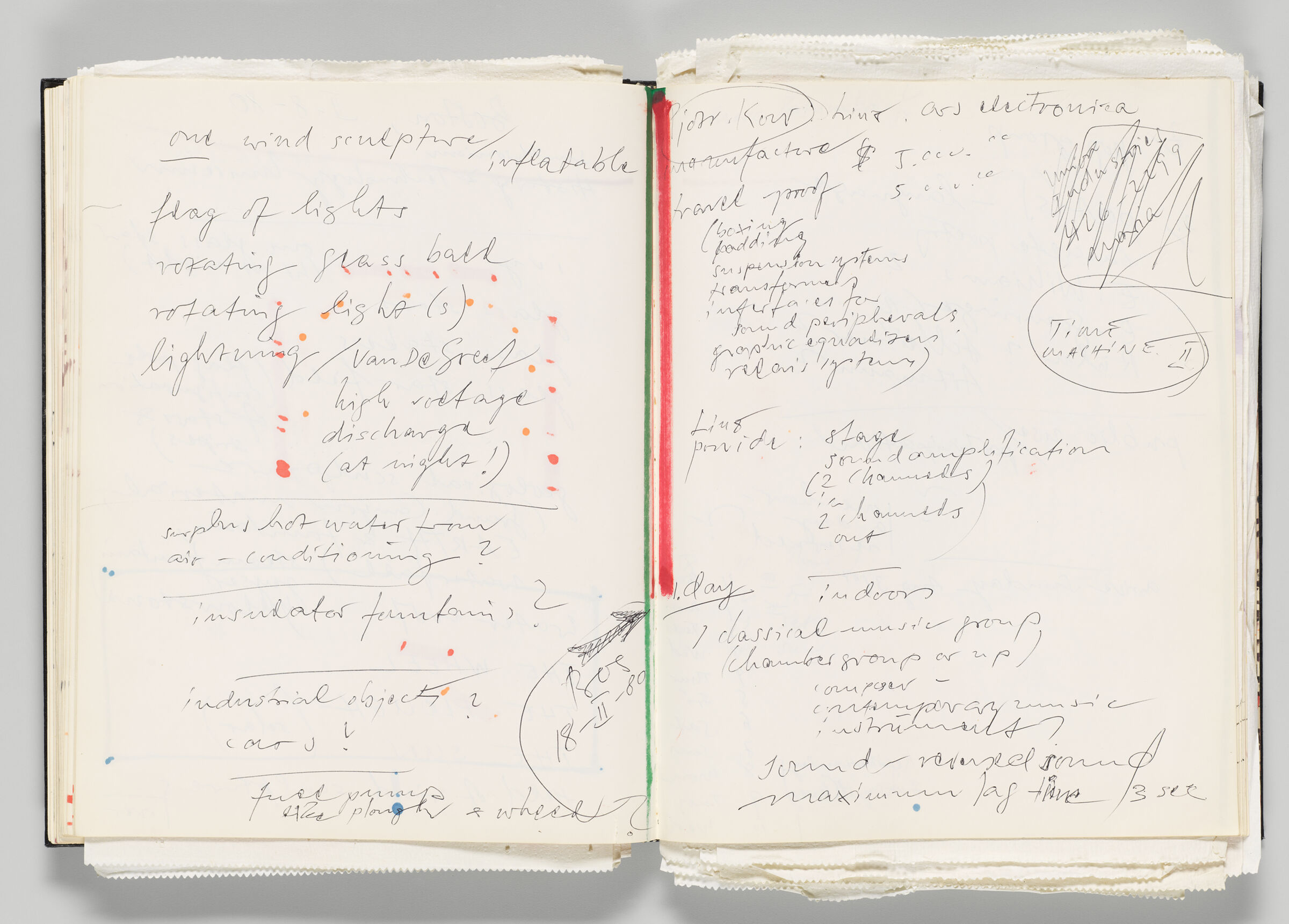 Untitled (Notes With Color Transfer, Left Page); Untitled (Notes, Right Page)