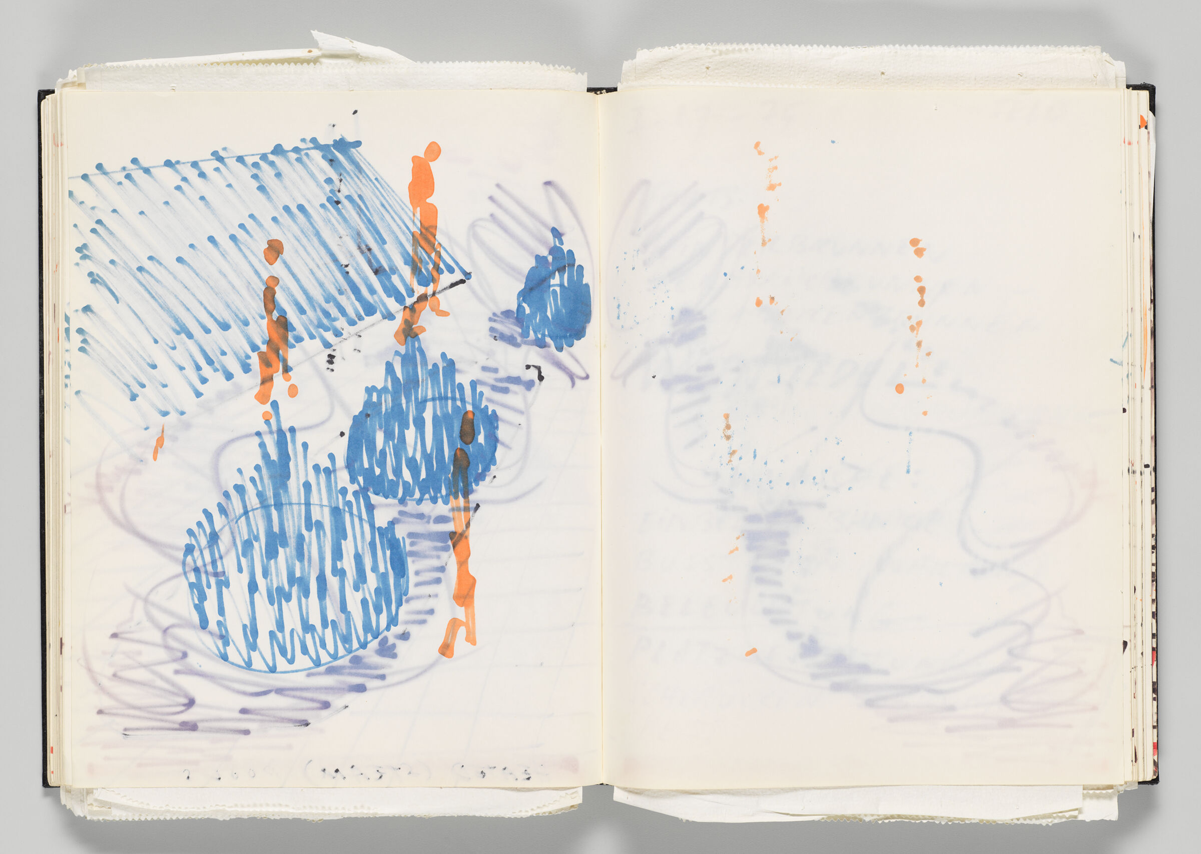 Untitled (Bleed-Through Of Previous Page, Left Page); Untitled (Color Transfers, Right Page)