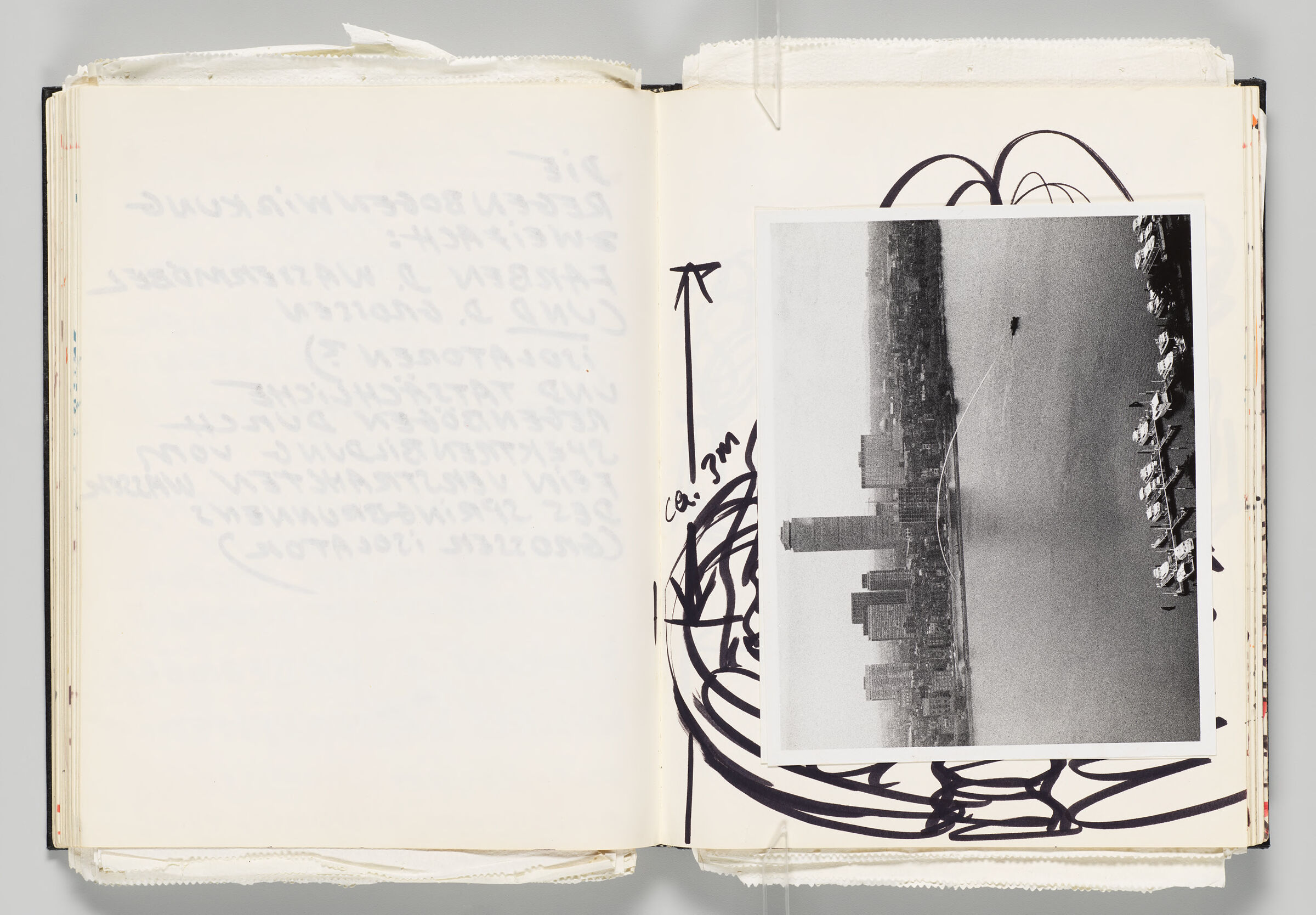 Untitled (Bleed-Through Of Previous Page, Left Page); Untitled (Fountain Design, Right Page)