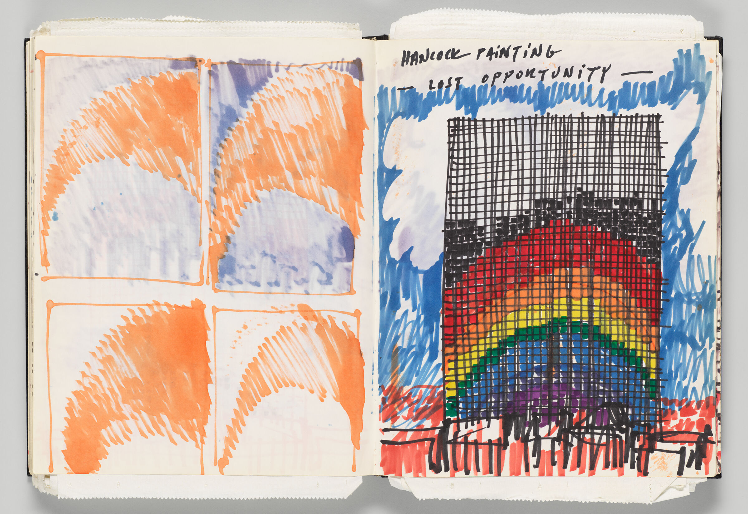 Untitled (Bleed-Through Of Previous Page, Left Page); Untitled (Jubilee Project Design With Color Transfer, Right Page)