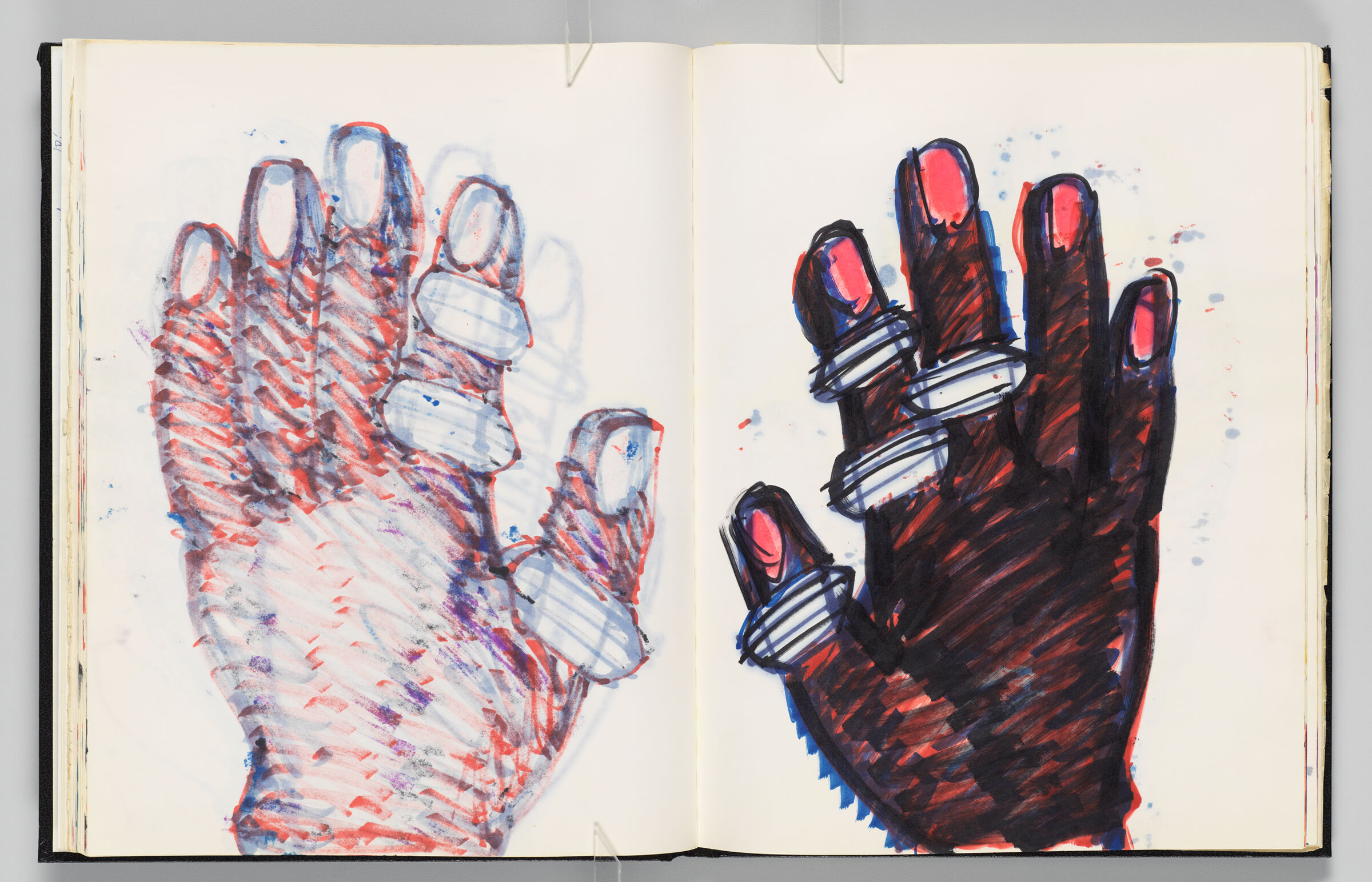 Untitled (Bleed-Through Of Previous Page, Left Page); Untitled (Hand With Rings, Right Page)