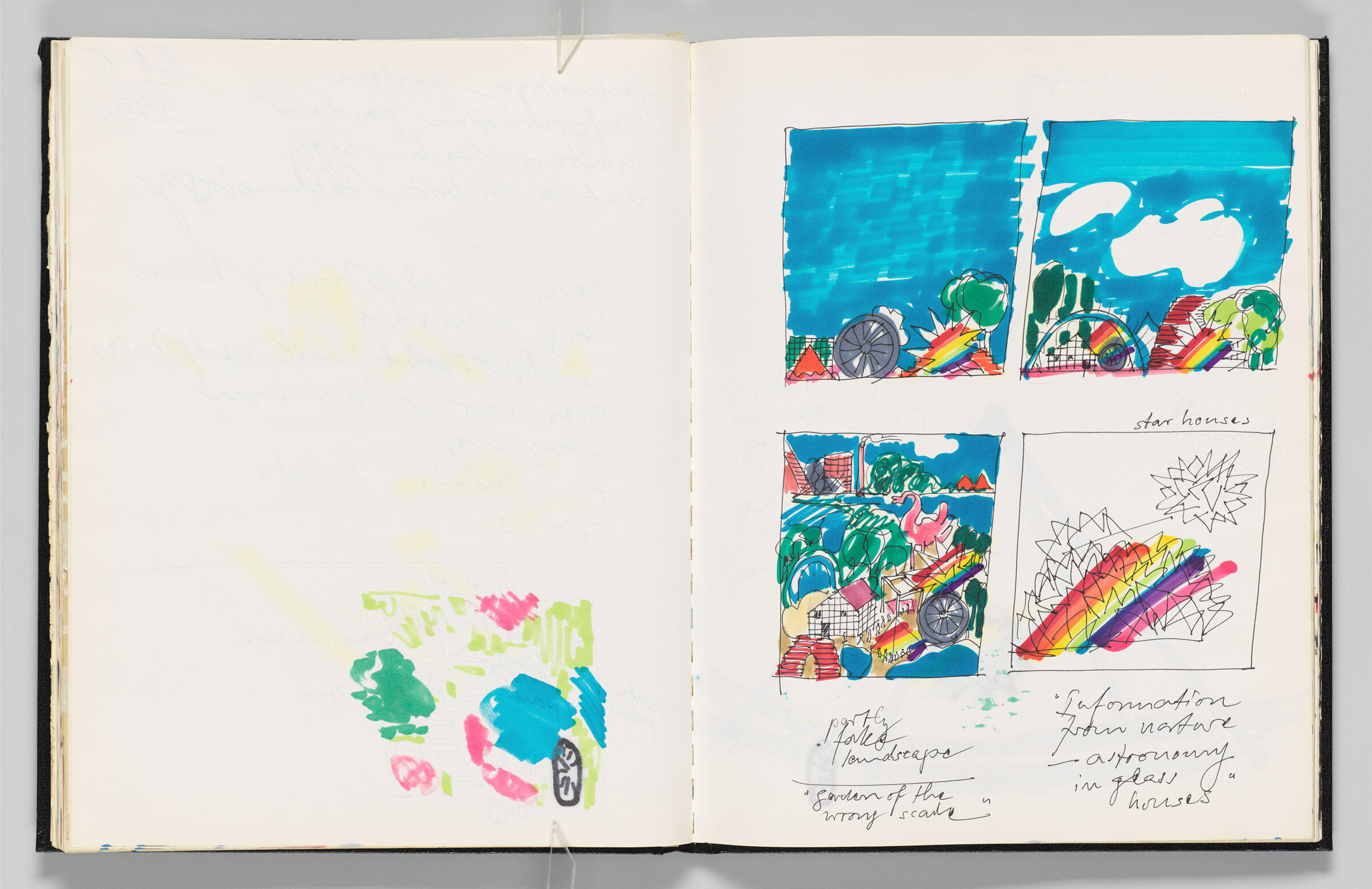 Untitled (Bleed-Through Of Previous Page, Left Page); Untitled (Garden Installation Designs, Right Page)