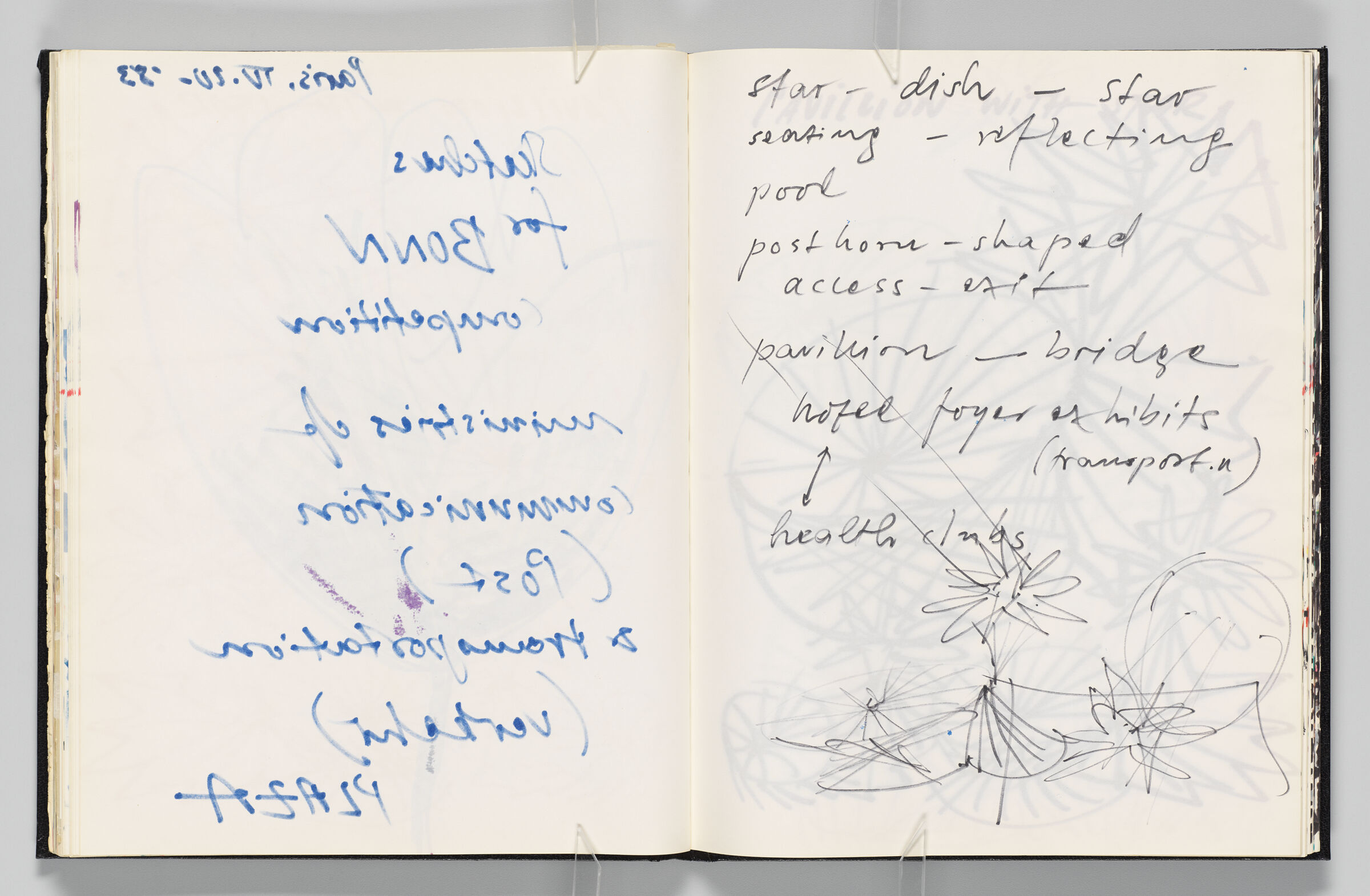 Untitled (Bleed-Through Of Previous Page, Left Page); Untitled (Notes And Color Transfer, Right Page)