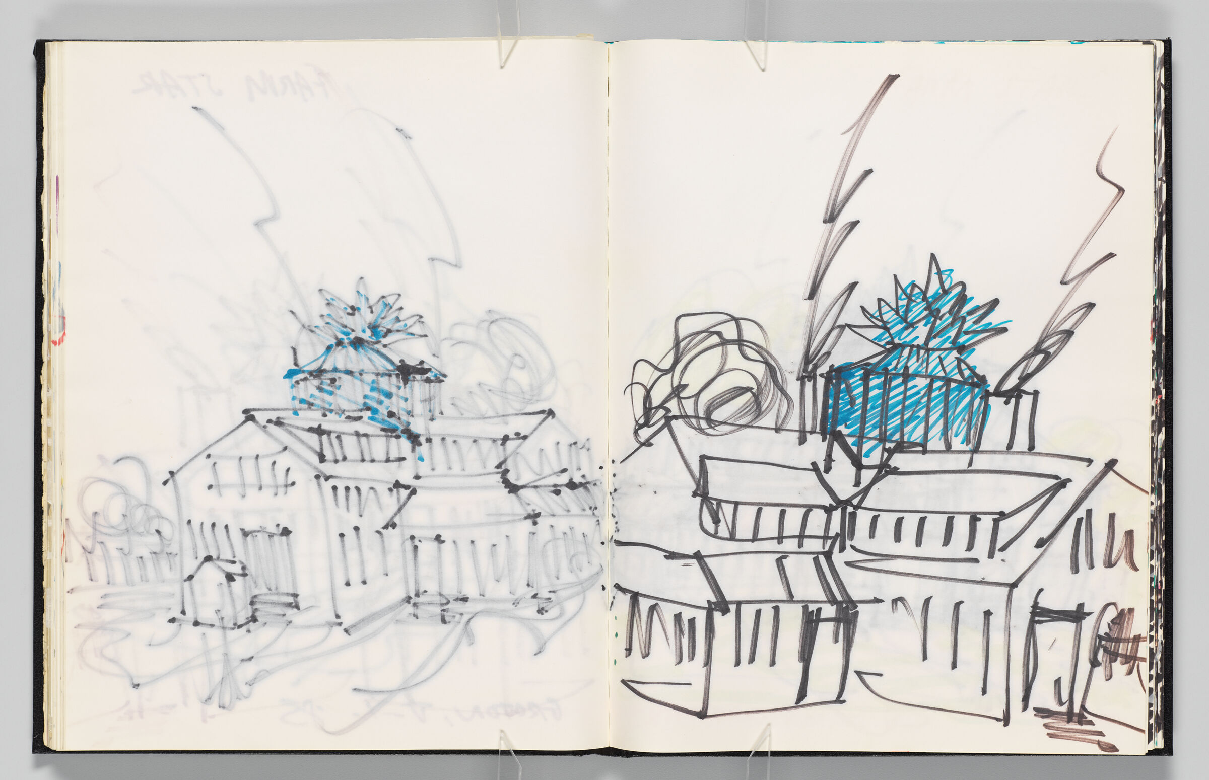 Untitled (Bleed-Through Of Previous Page And Color Transfer, Left Page); Untitled (Groton 