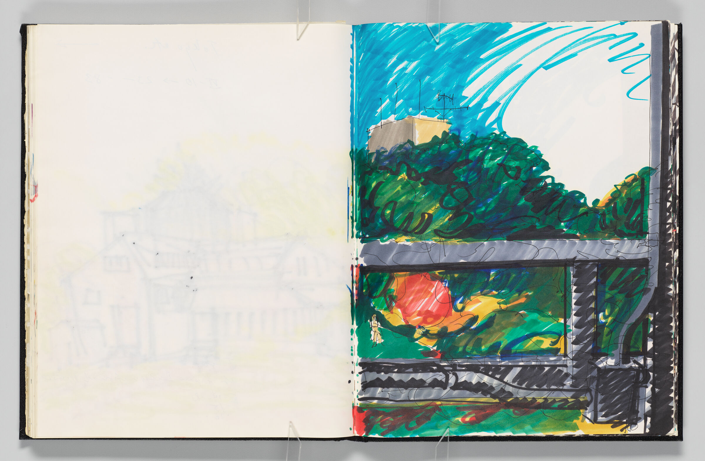 Untitled (Blank With Color Transfer, Left Page); Untitled (View From 