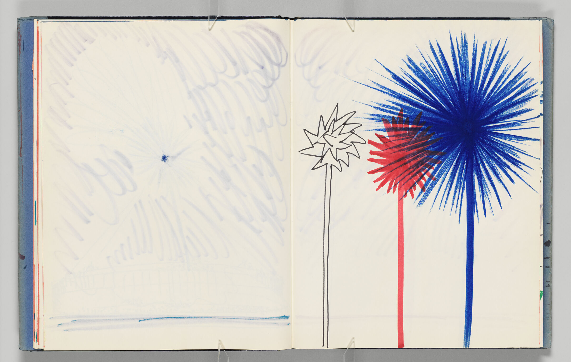 Untitled (Bleed-Through Of Previous Page, Left Page); Untitled (Designs For Inflatable Sculptures, Right Page)