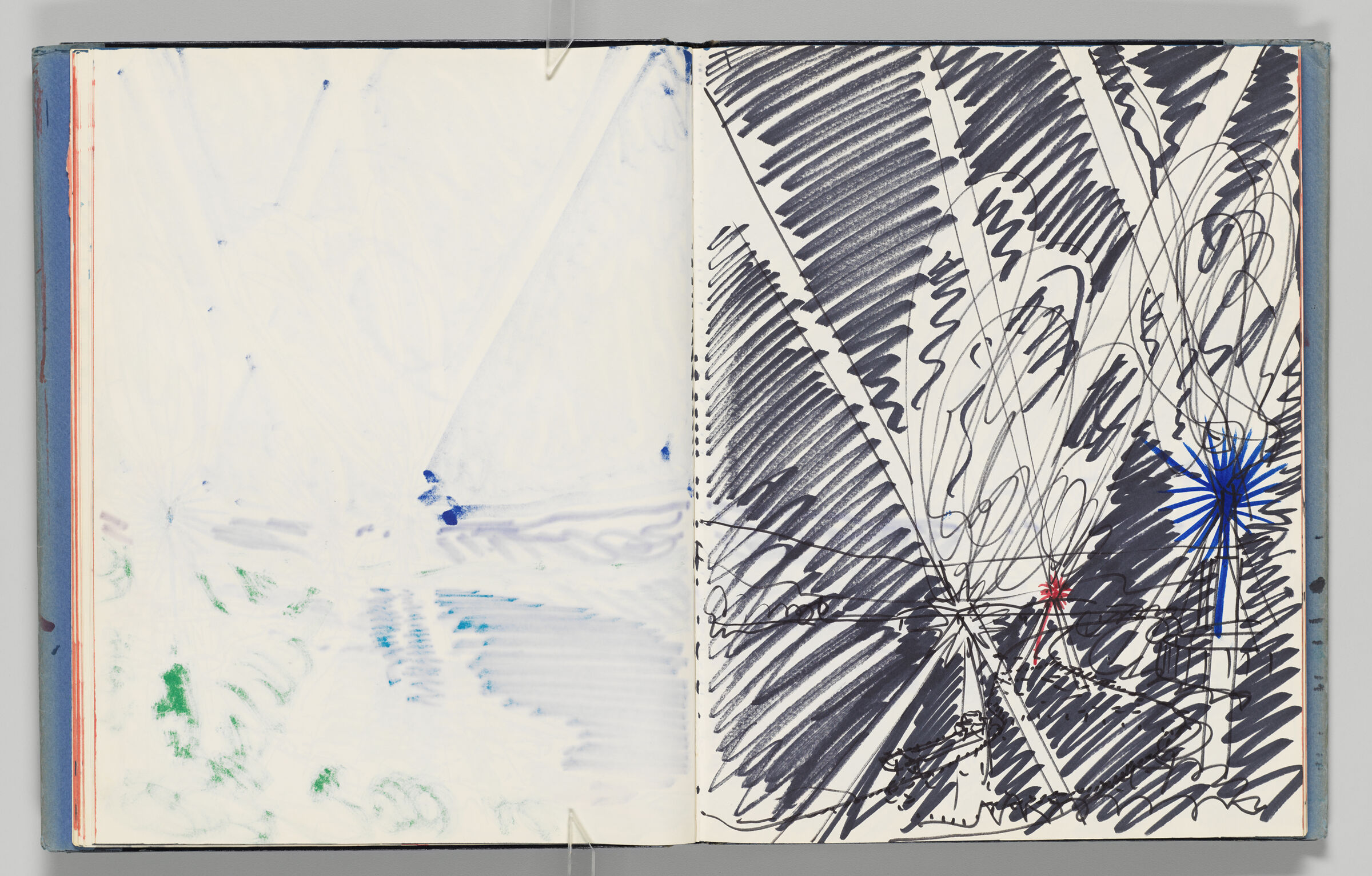 Untitled (Bleed-Through Of Previous Page, Left Page); Untitled (Designs For Sky Art In Linz, Right Page)