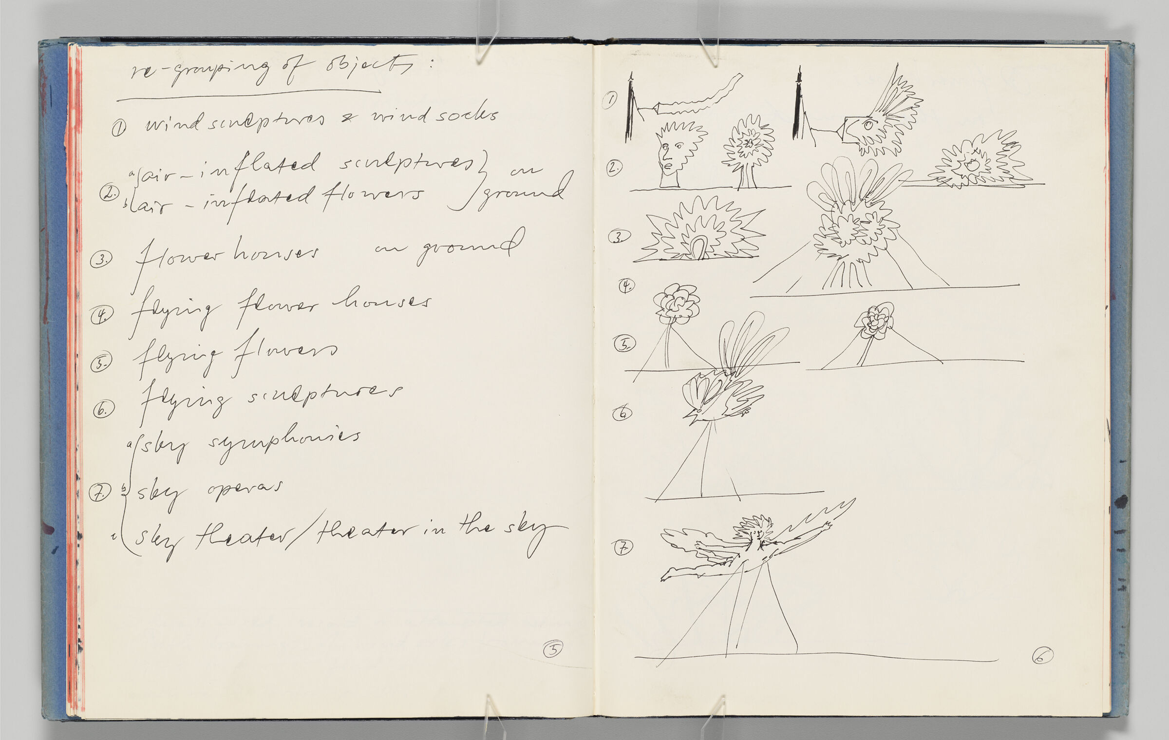 Untitled (Notes And Sketches On Wind Sculptures, Two-Page Spread)