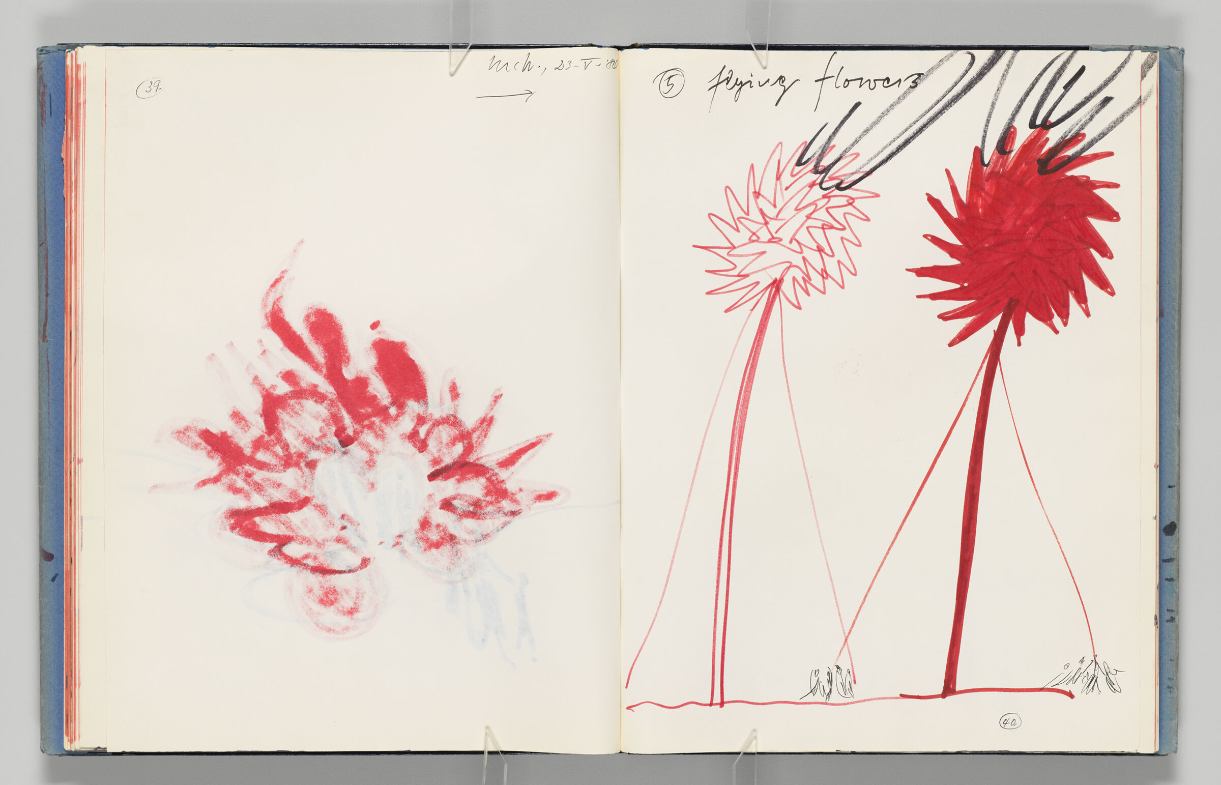 Untitled (Bleed-Through Of Previous Page With Page Number And Note, Left Page); Untitled (Designs For 