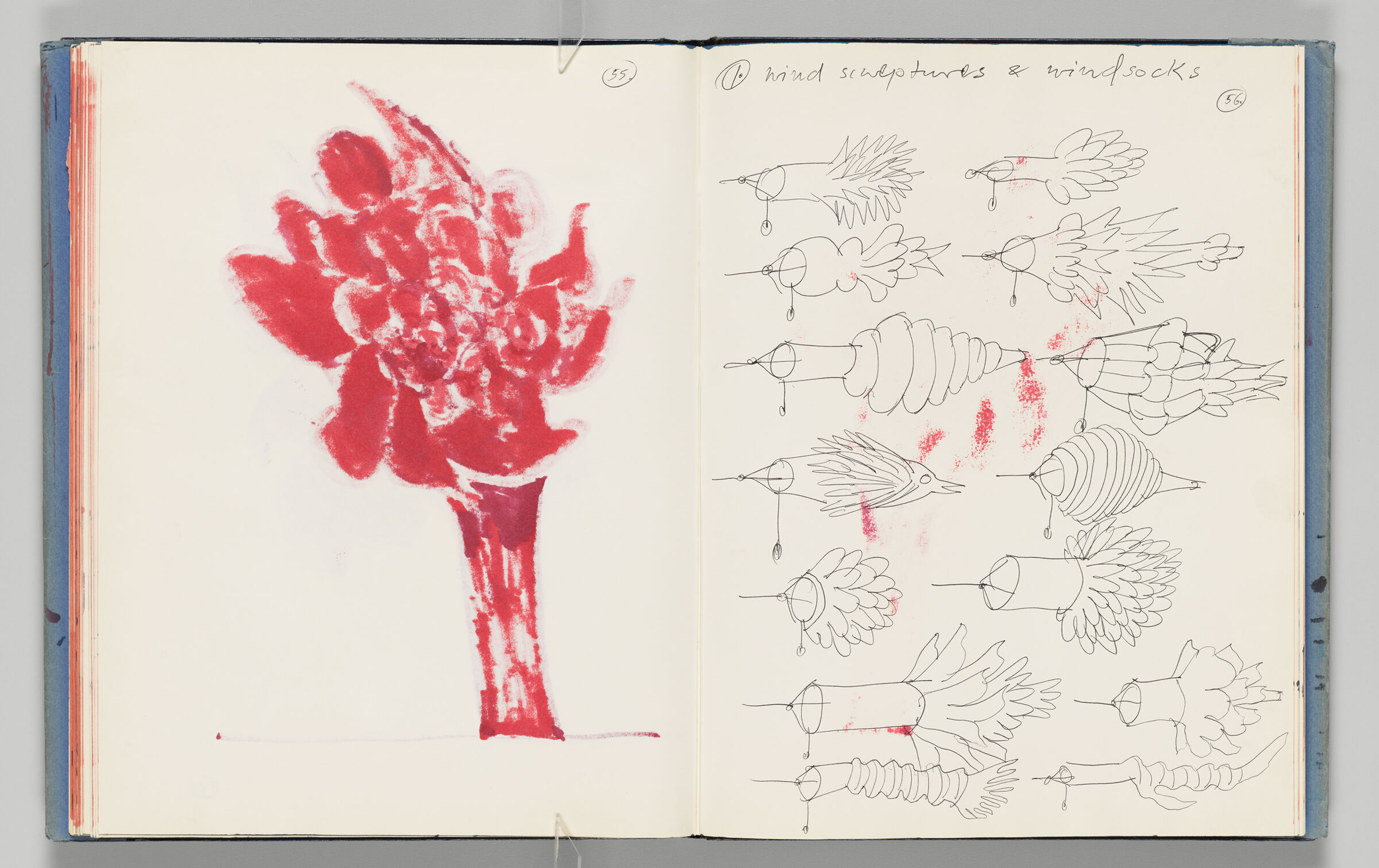 Untitled (Bleed-Through Of Previous Page With Page Number, Left Page); Untitled (Designs For 