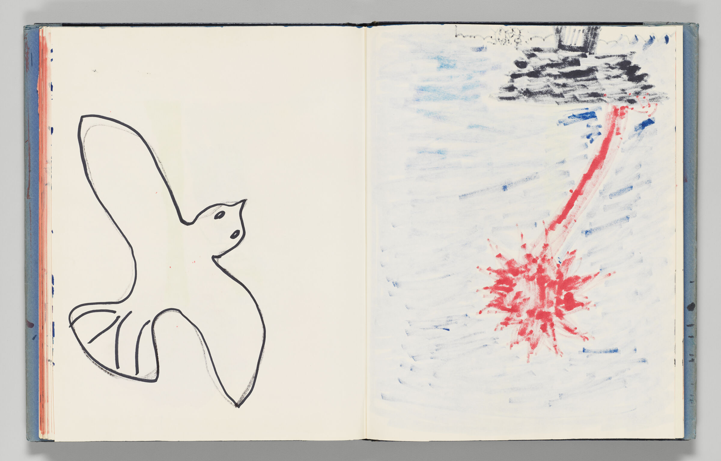 Untitled (Sketch Of A Bird By Artist's Daughter, Left Page); Untitled (Bleed-Through, Right Page)