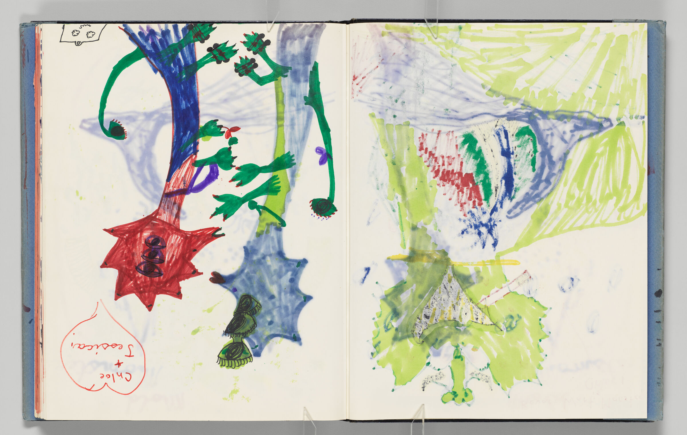Untitled (Sketch By Artist's Daughter, Left Page); Untitled (Bleed-Through, Right Page)