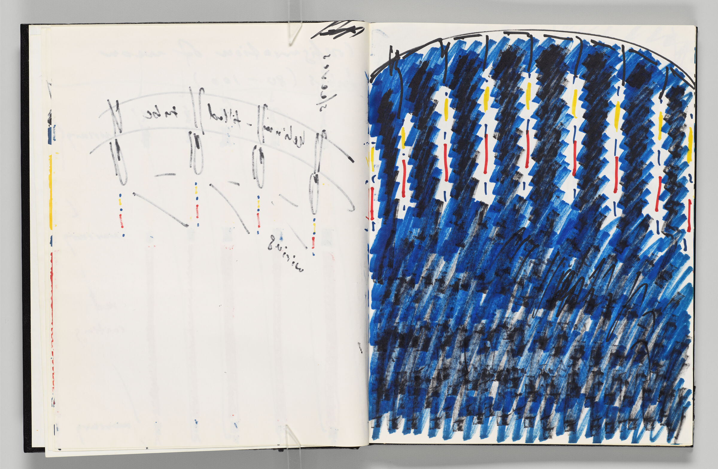 Untitled (Bleed-Through Of Previous Page, Left Page); Untitled (Neon Rainbow, Right Page)