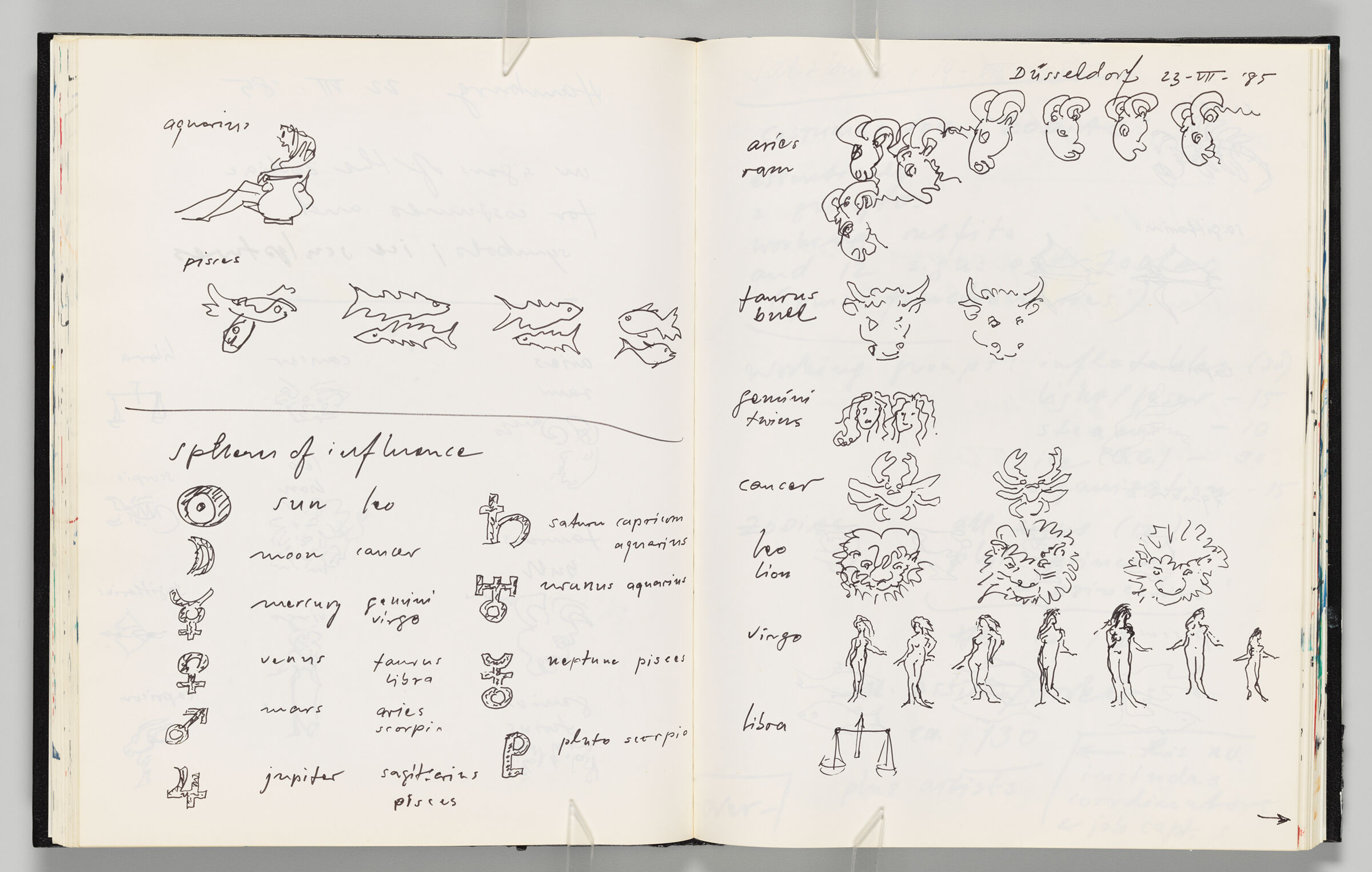 Untitled (Notes With Zodiac Symbols And 