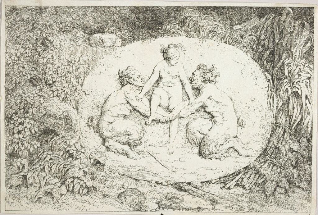 Plate One: Nymph Stepping Over The Arms Of Two Satyrs