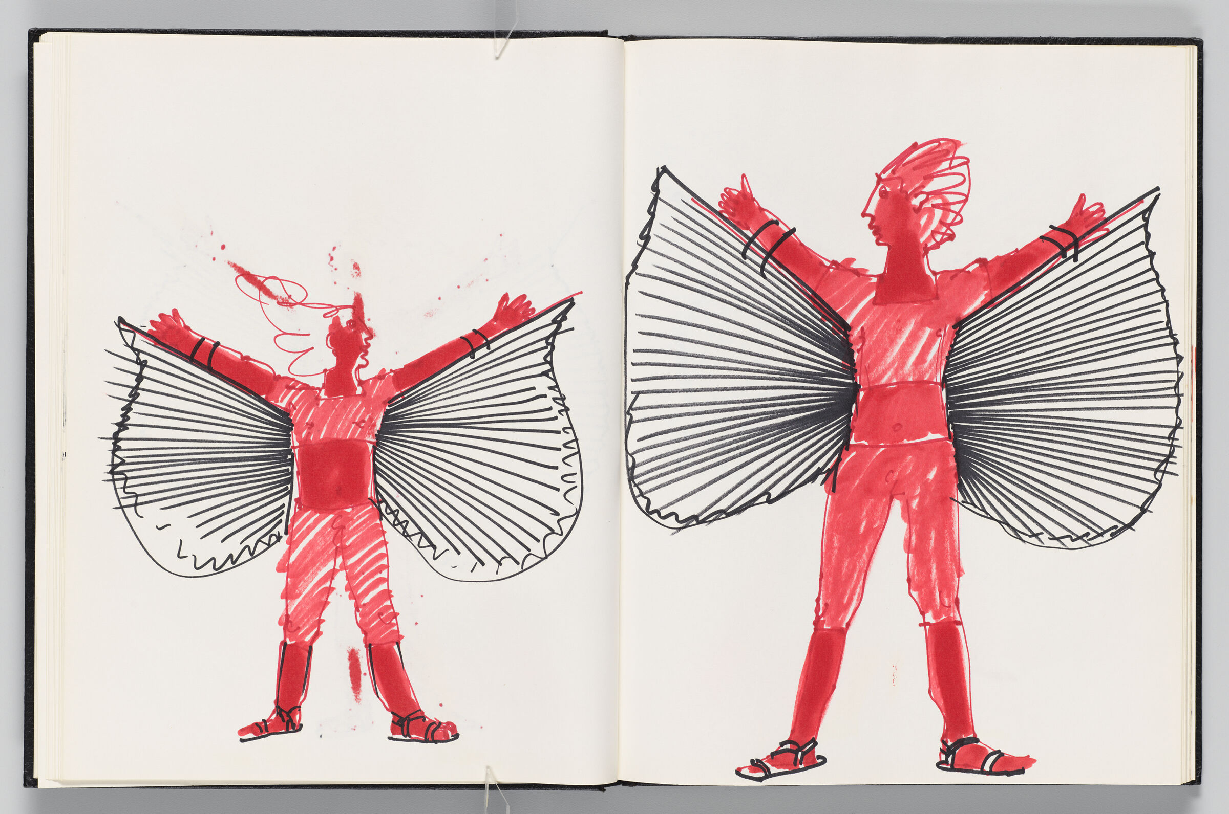 Untitled (Bleed-Through Of Previous Page, Left Page); Untitled (Icarus Costume, Right Page)