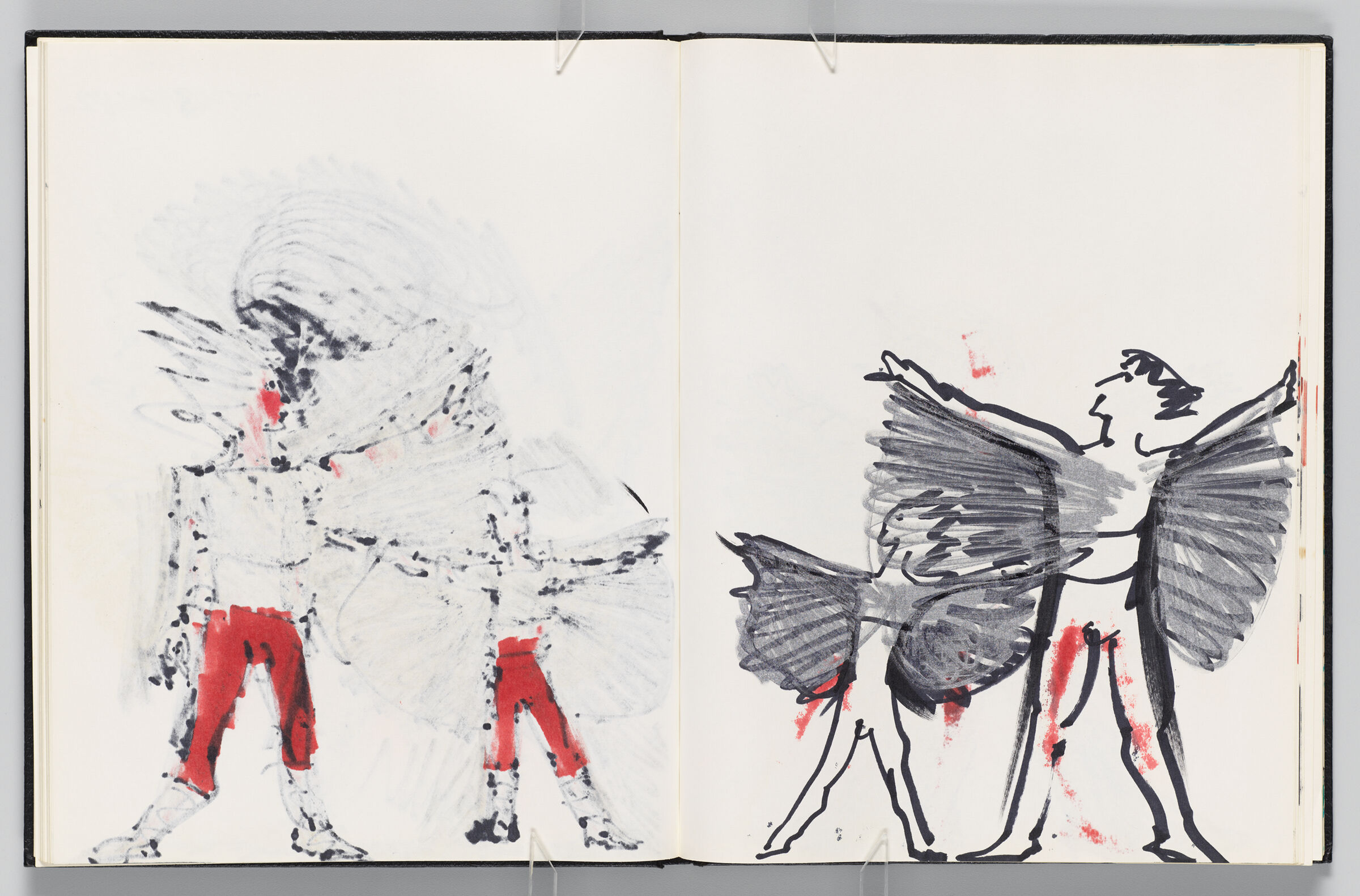 Untitled (Bleed-Through Of Previous Page, Left Page); Untitled (Icarus Costumes, Right Page)