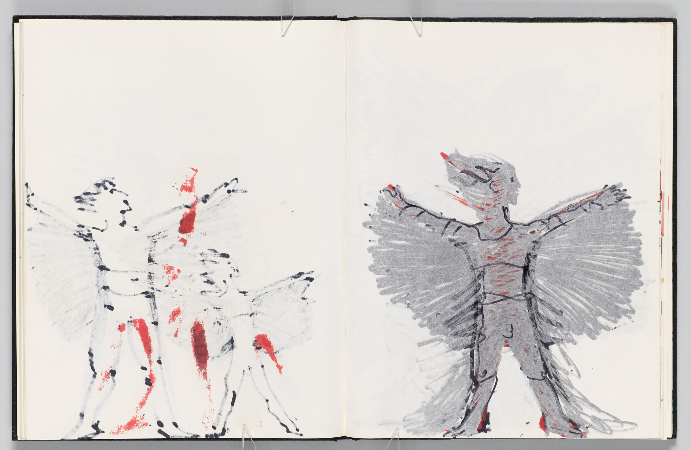 Untitled (Bleed-Through Of Previous Page, Left Page); Untitled (Icarus Costume, Right Page)