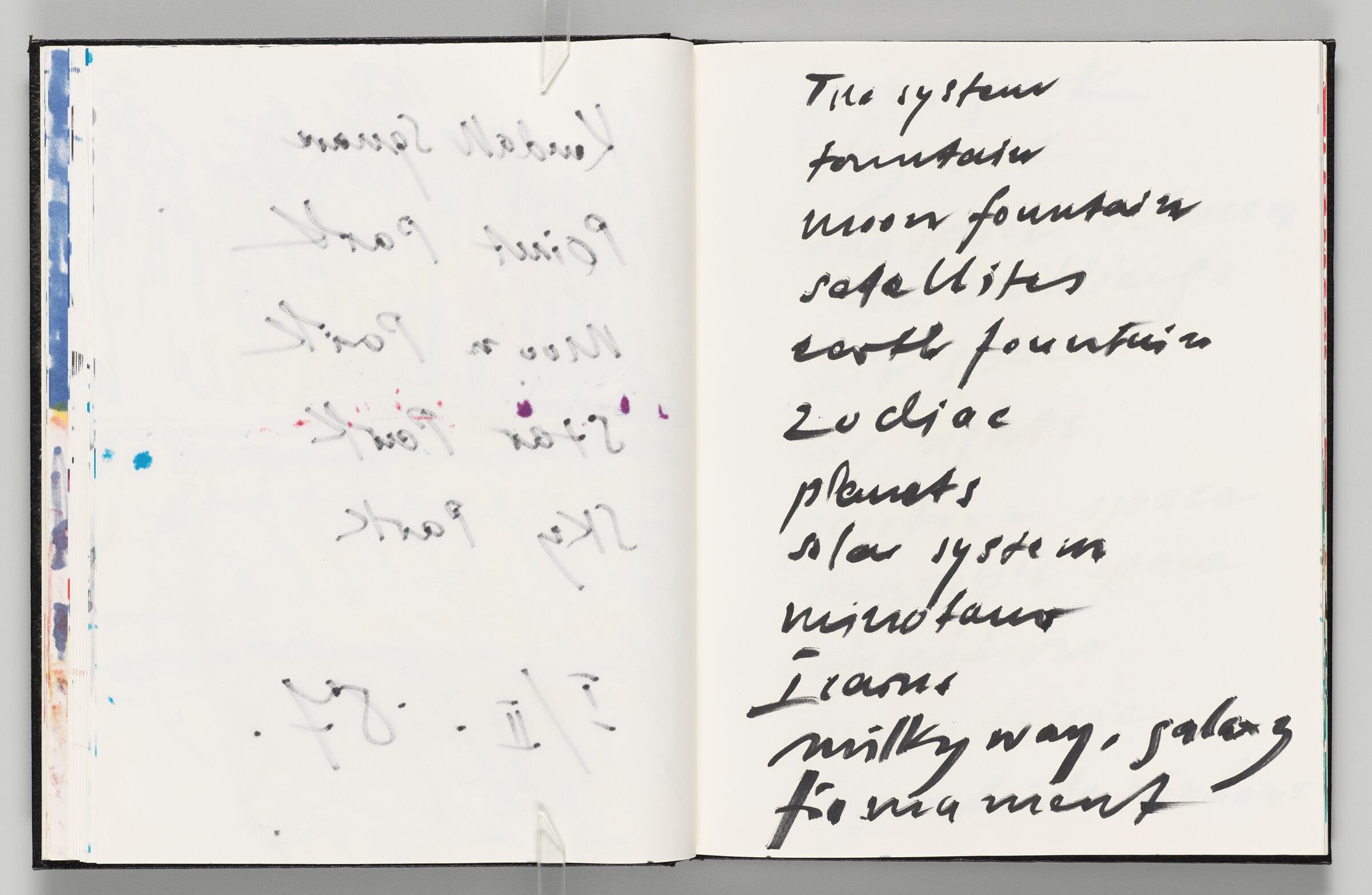 Untitled (Bleed-Through Of Previous Page, Left Page); Untitled (Notes, Right Page)
