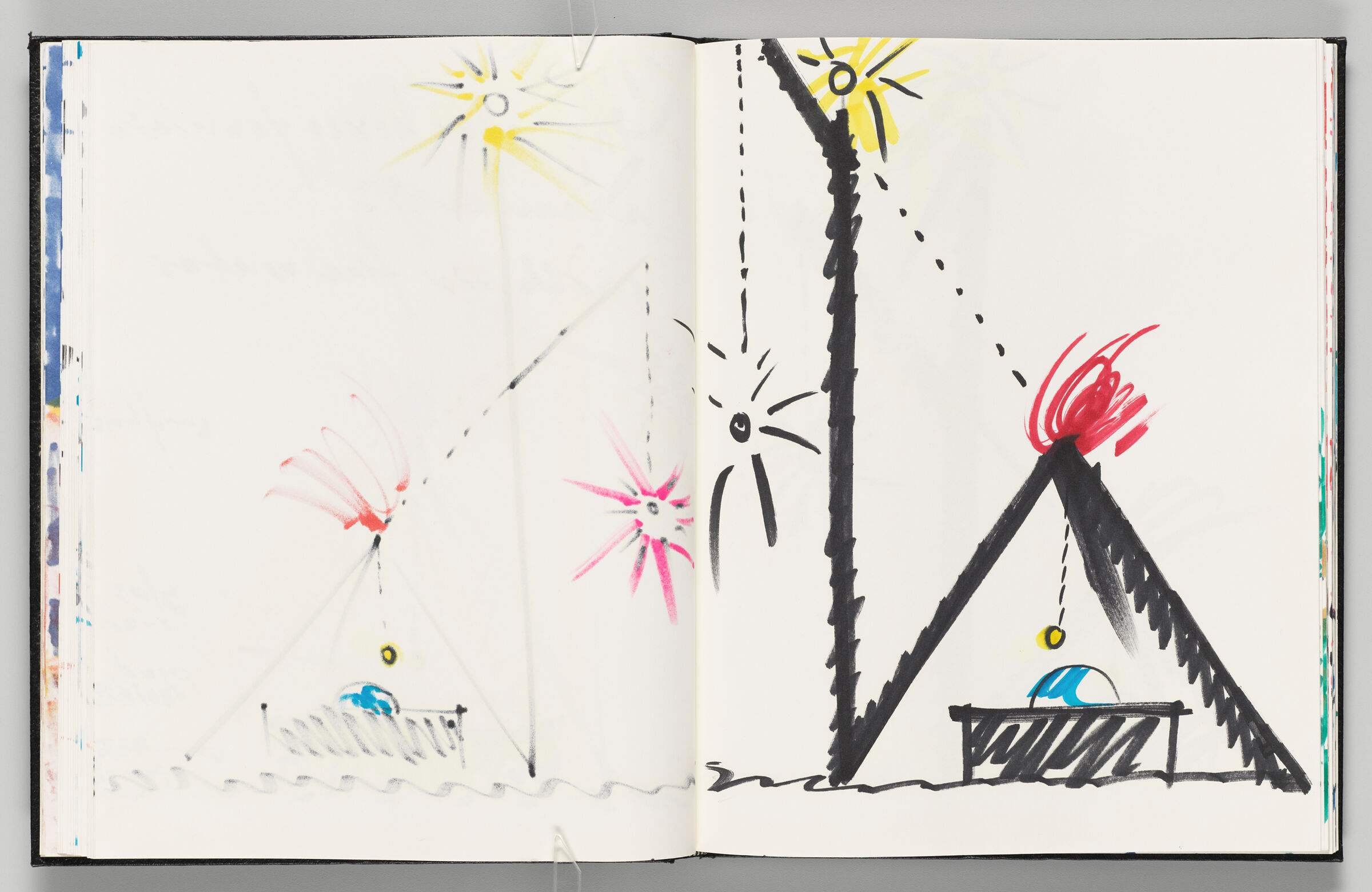 Untitled (Bleed-Through Of Previous Page, Left Page); Untitled (Sculpture Design, Right Page)