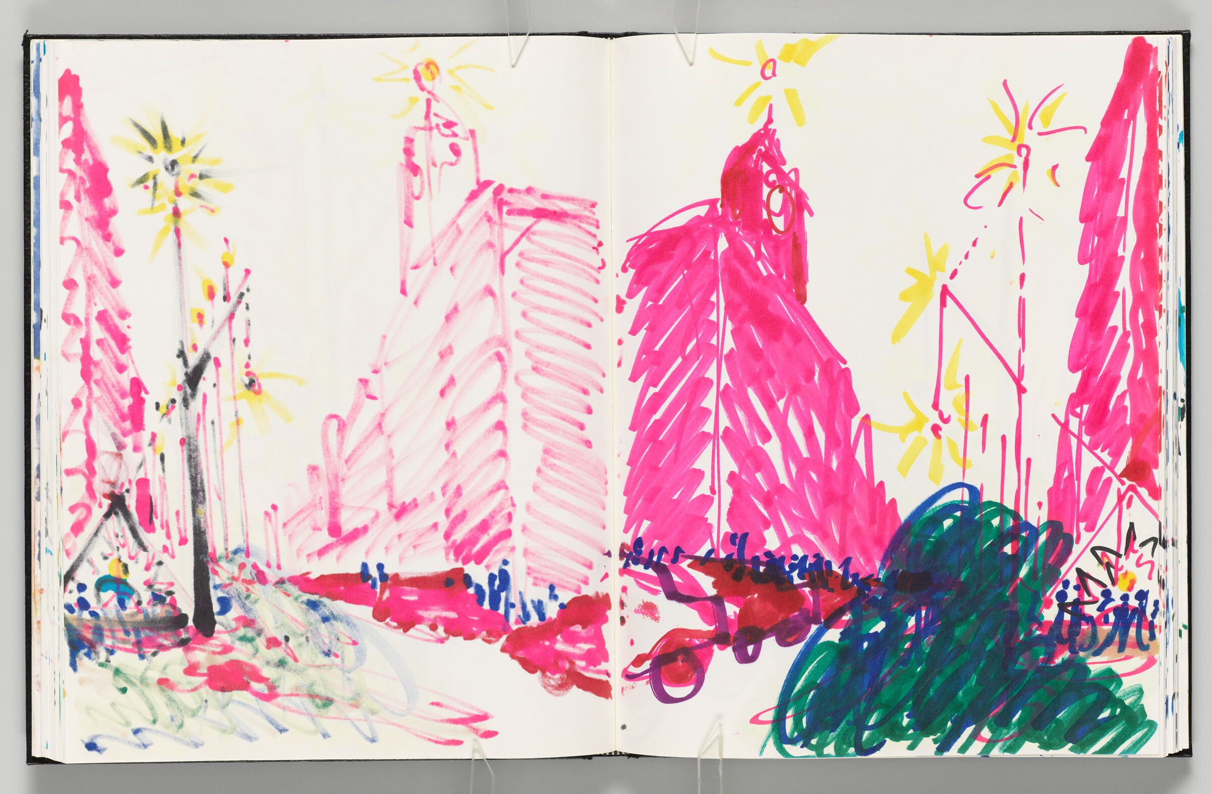 Untitled (Bleed-Through Of Previous Page, Left Page); Untitled (Sculpture Design Set In Kendall Square, Right Page)