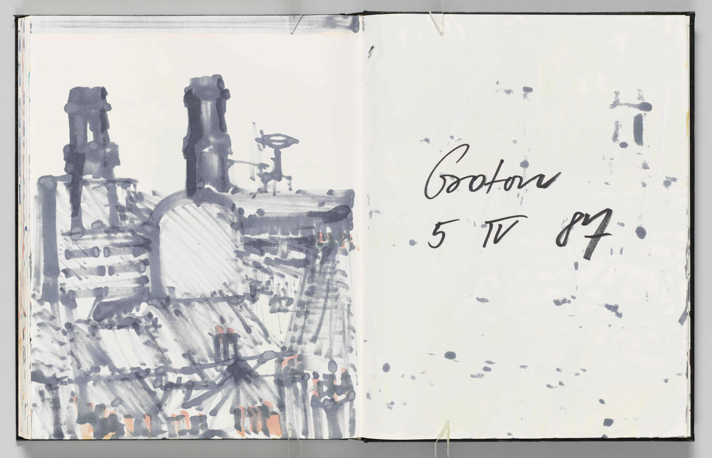 Untitled (Bleed-Through Of Previous Page, Left Page); Untitled (Note With Color Transfer, Right Page)