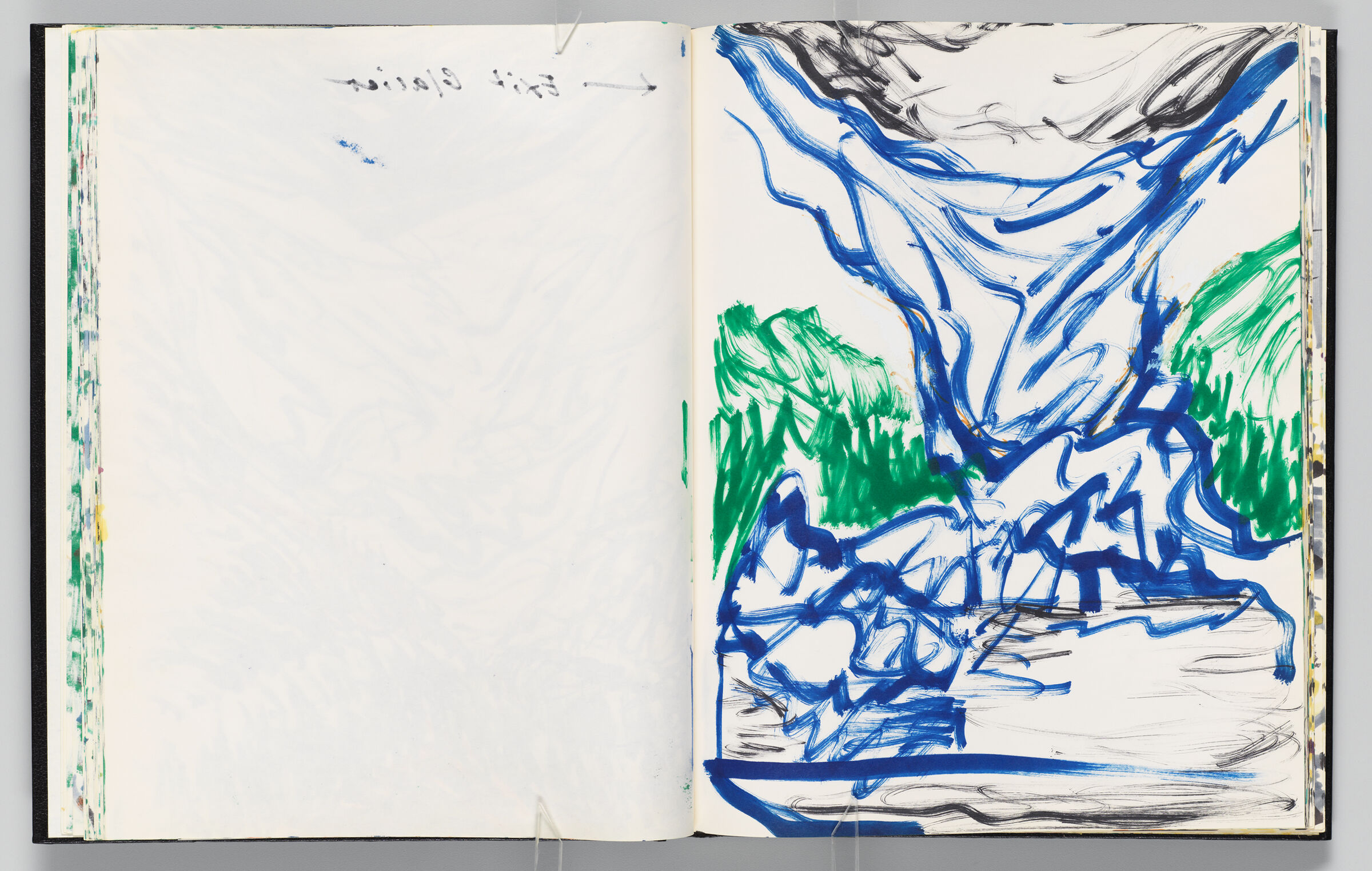 Untitled (Bleed-Through Of Previous Page, Left Page); Untitled (Alasakan Landscape, Right Page)