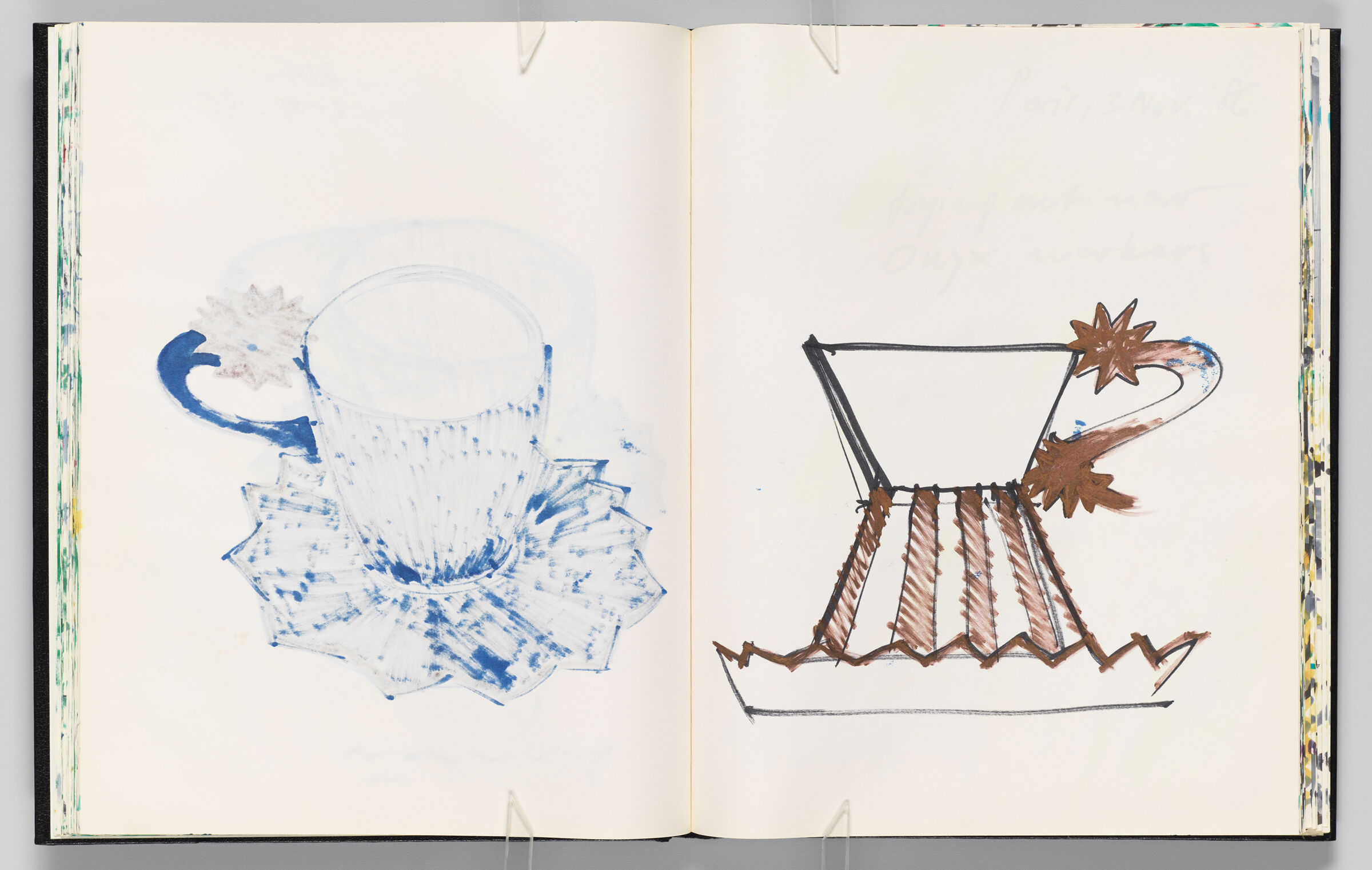 Untitled (Bleed-Through Of Previous Page, Left Page); Untitled (Rosenthal Cup Sketch, Right Page)