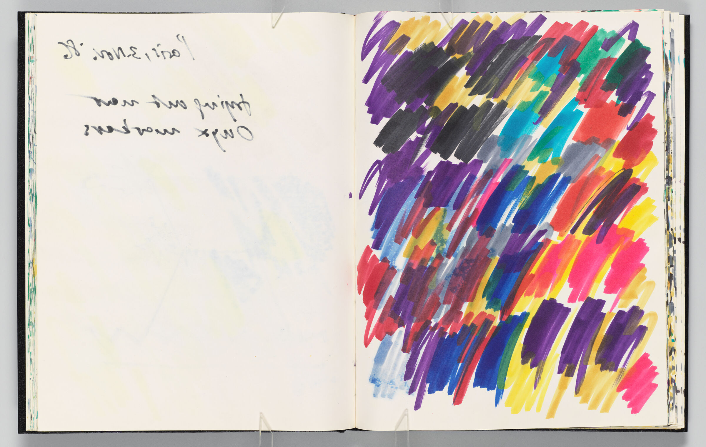 Untitled (Bleed-Through Of Previous Page, Left Page); Untitled (Marker Tests, Right Page)