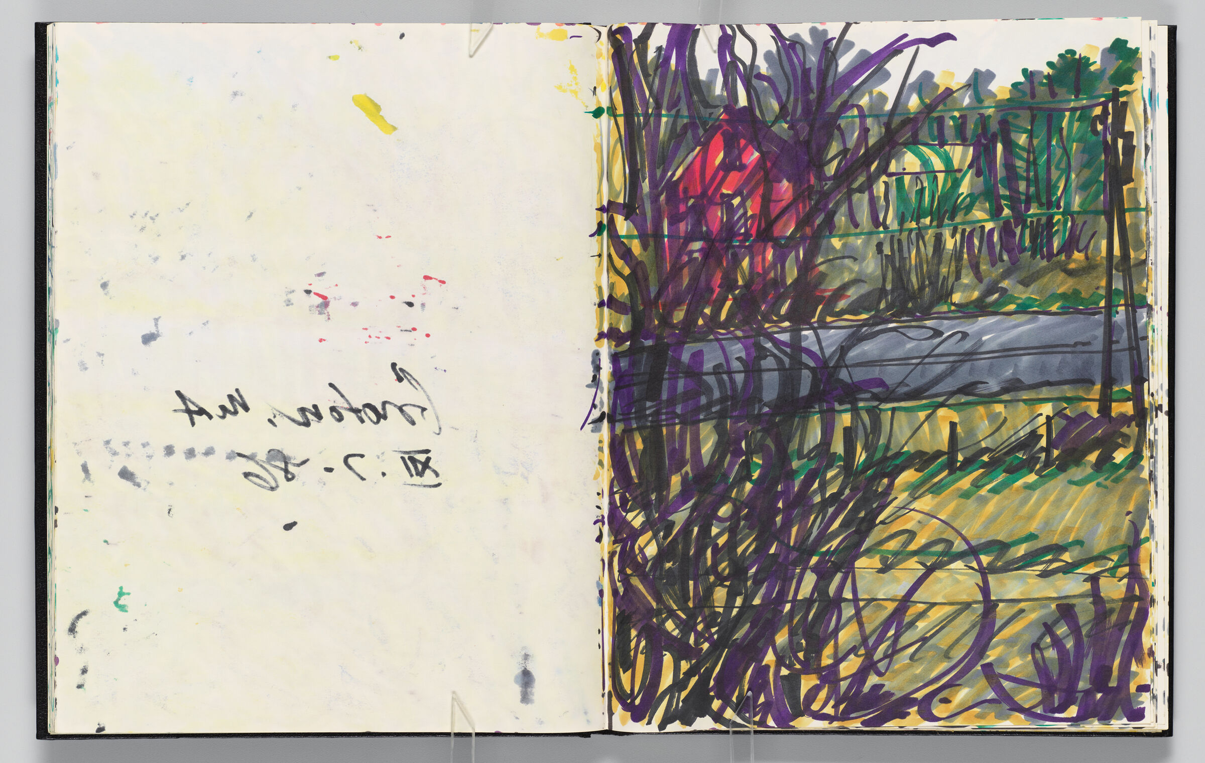 Untitled (Bleed-Through Of Previous Page, Left Page); Untitled (Road Through Landscape, Right Page)