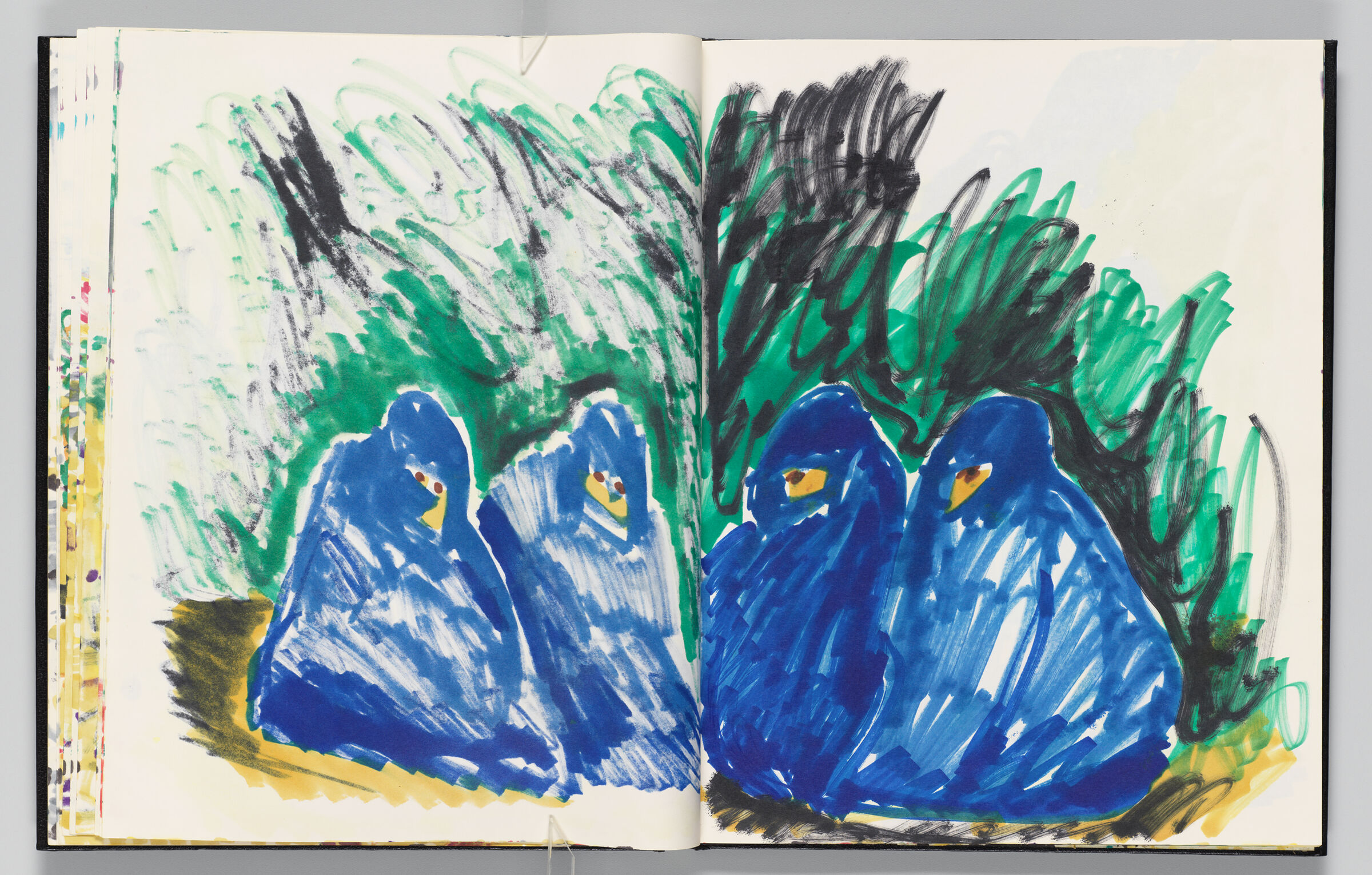 Untitled (Bleed-Through Of Previous Page, Left Page); Untitled (Two Veiled Figures, Right Page)