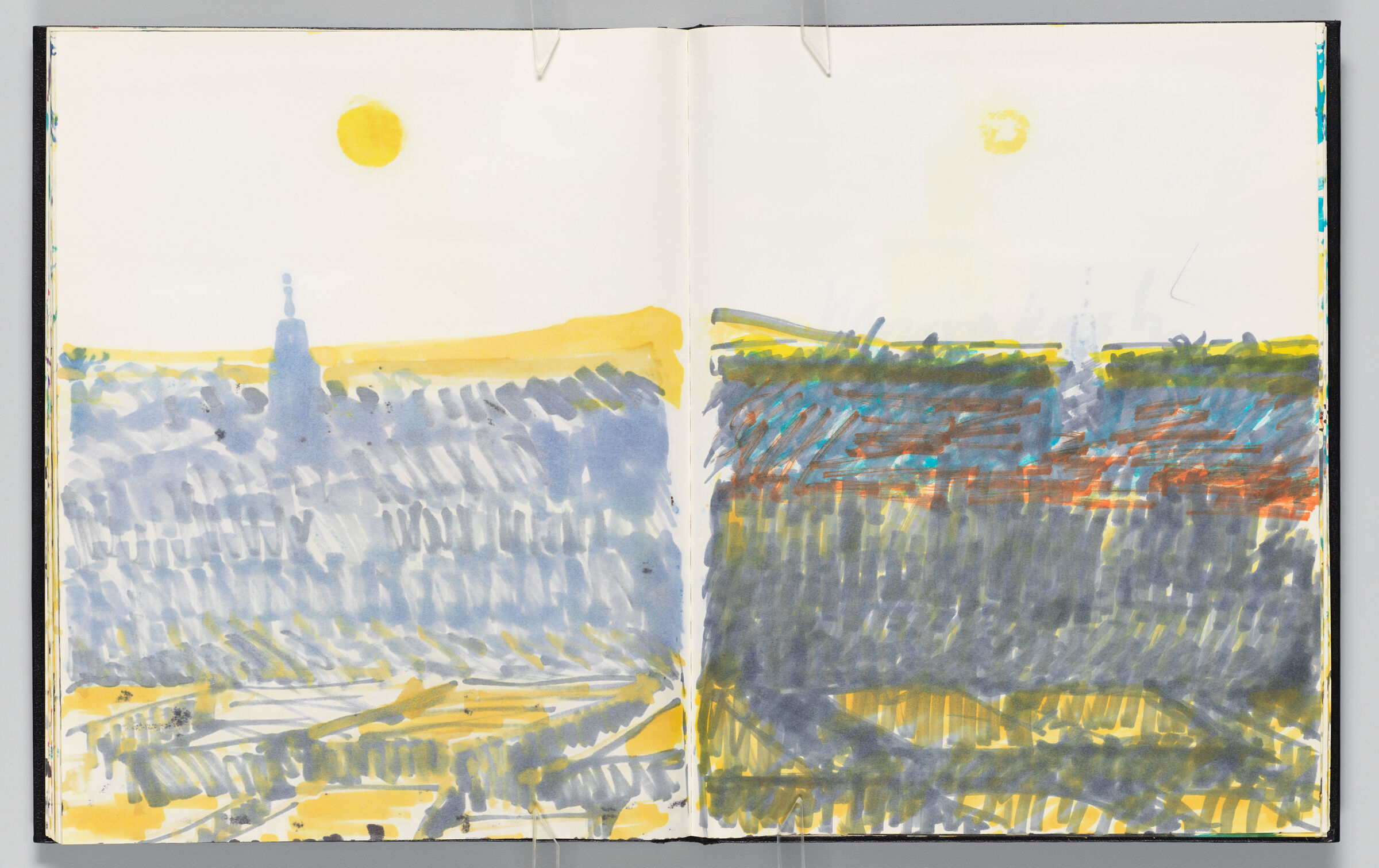 Untitled (Bleed-Through Of Previous Page, Left Page); Untitled (View Of Taroudant Under The Sun, Right Page)
