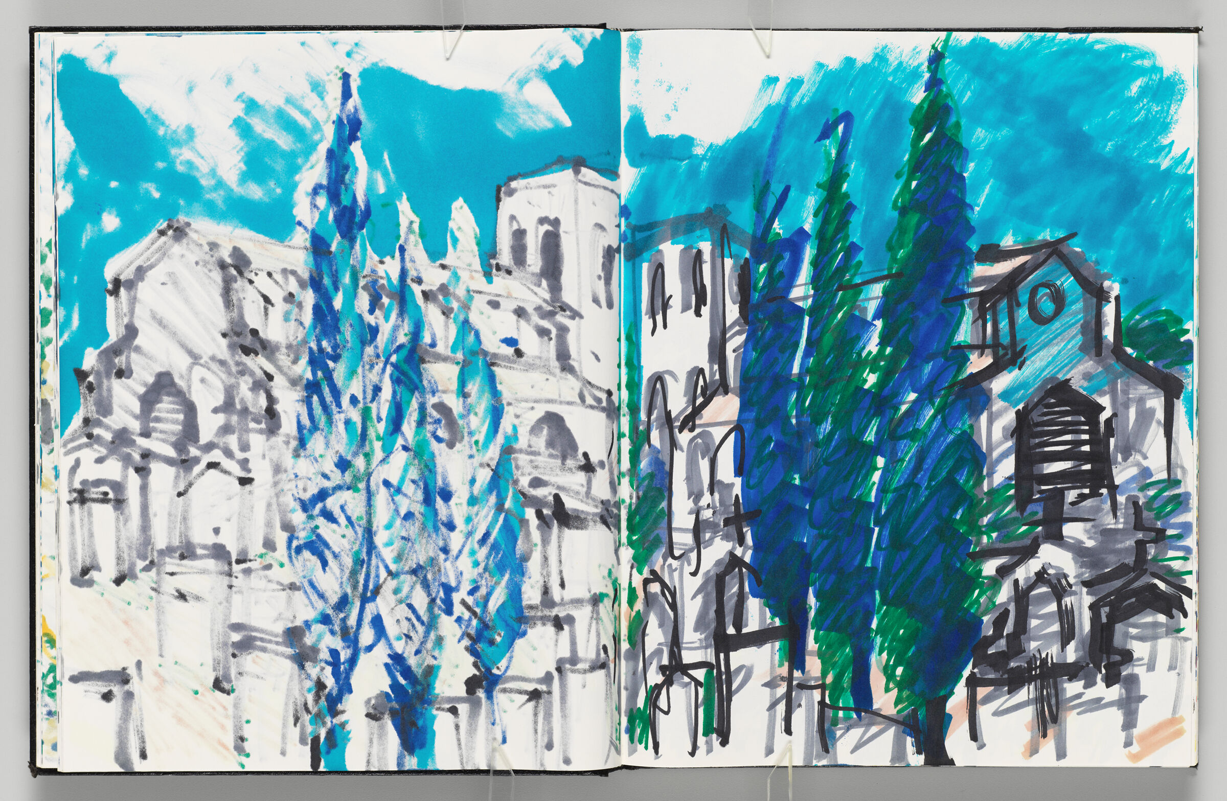 Untitled (Bleed-Through Of Previous Page, Left Page); Untitled (View Of Ménerbes, Right Page)
