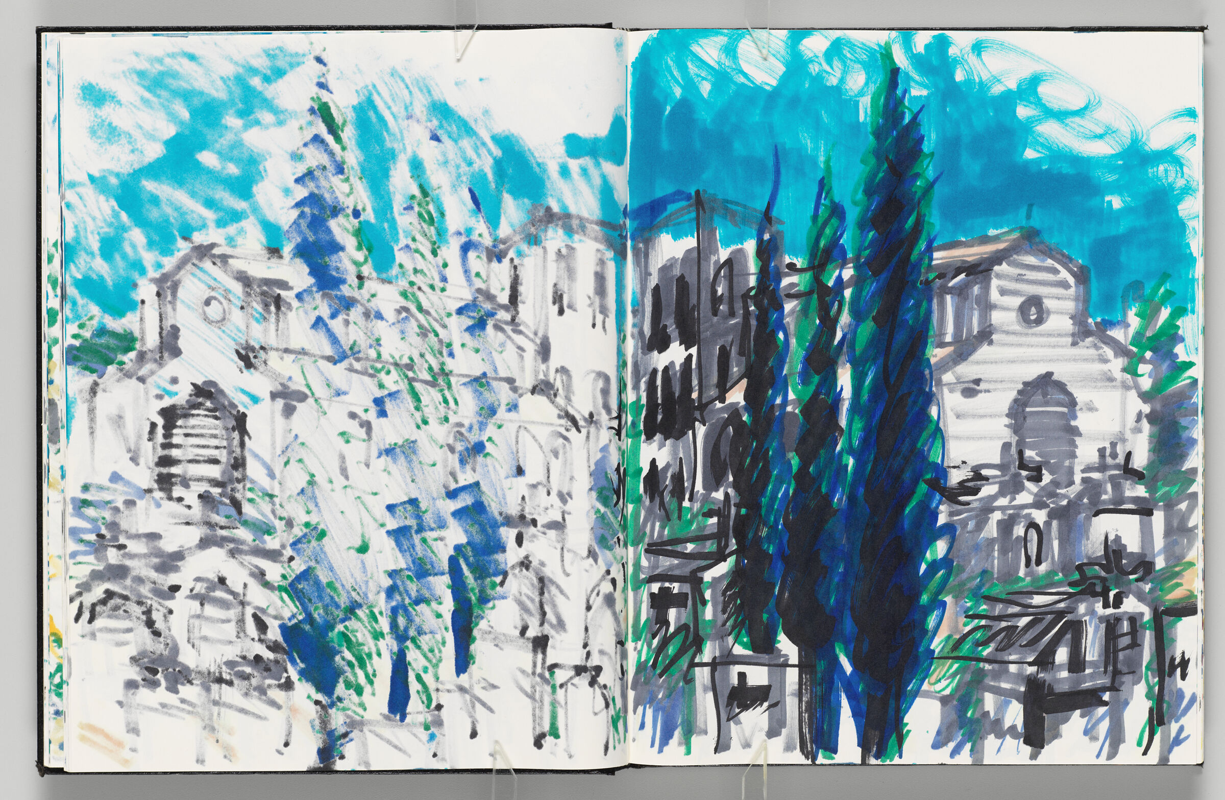 Untitled (Bleed-Through Of Previous Page, Left Page); Untitled (View Of Ménerbes, Right Page)