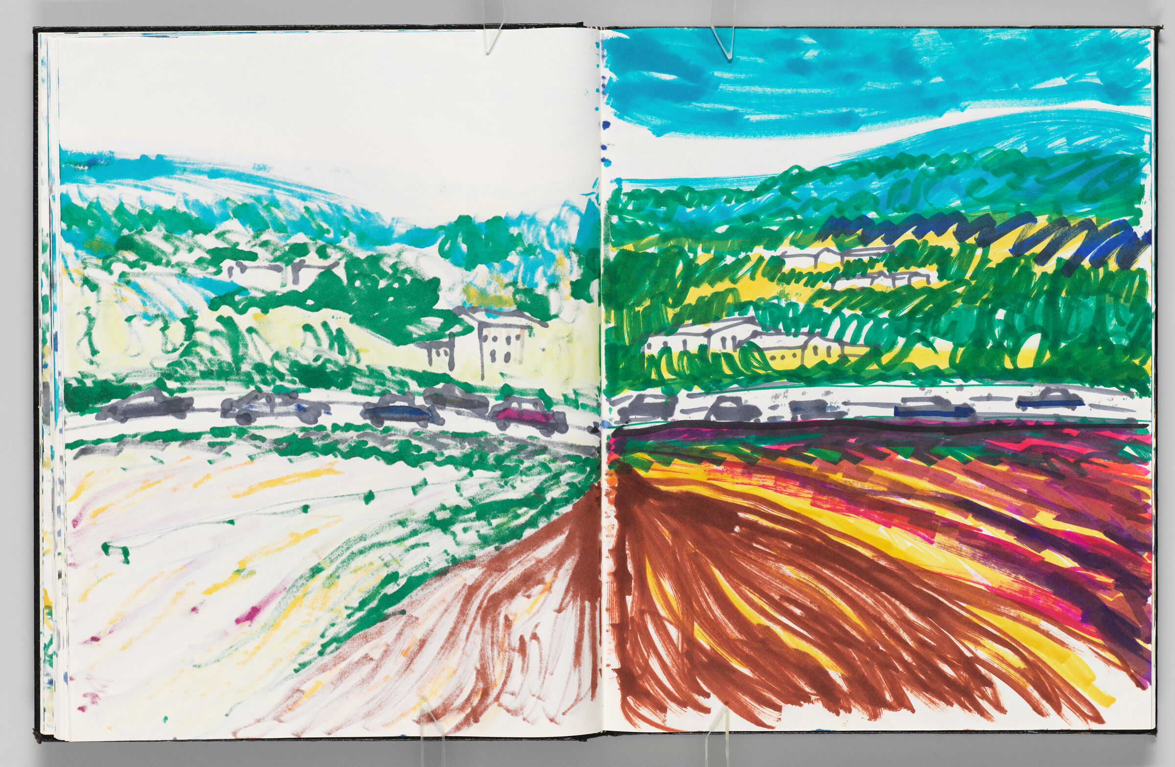 Untitled (Bleed-Through Of Previous Page, Left Page); Untitled (View En Route To Coustellet, Right Page)