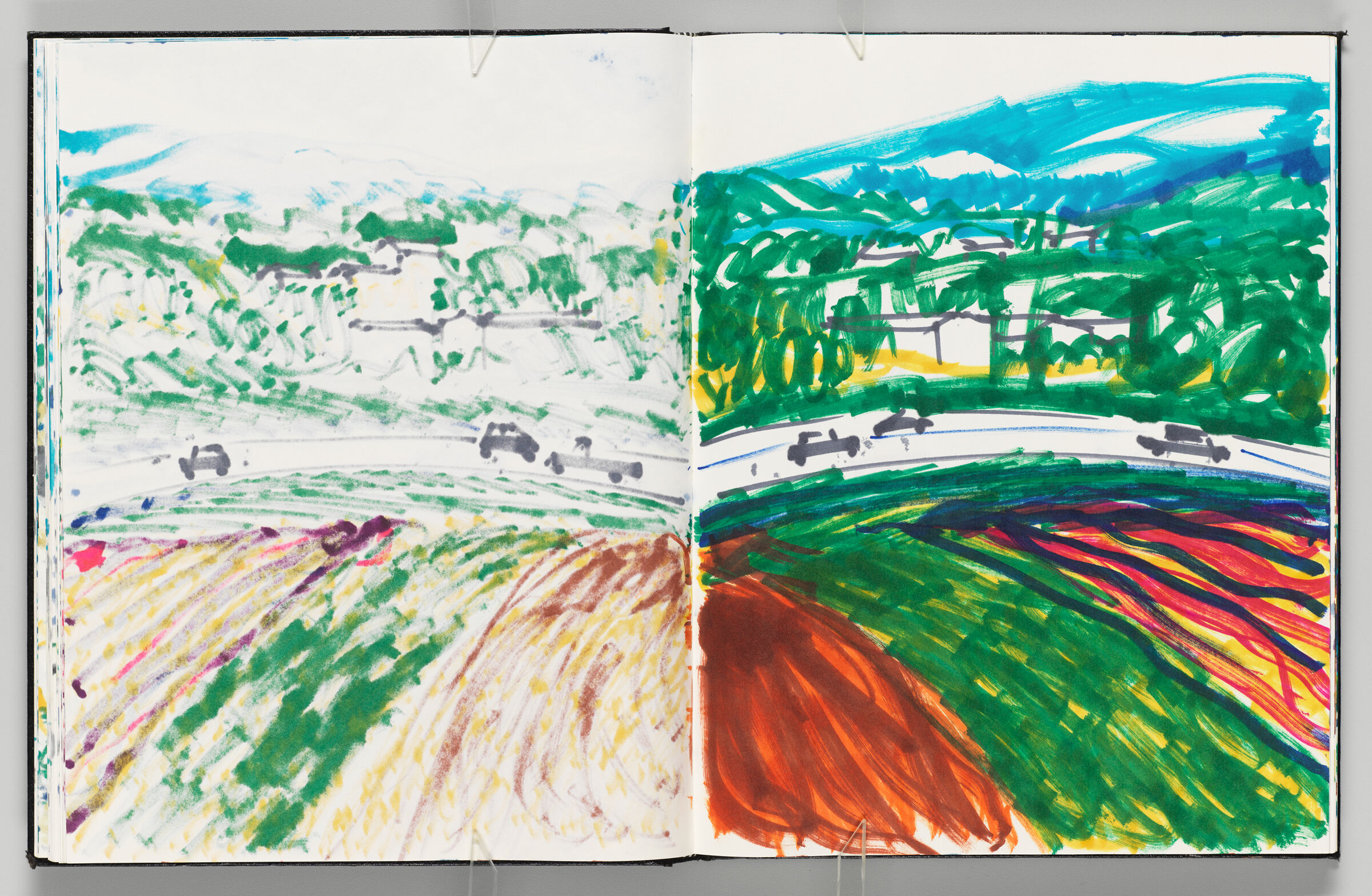 Untitled (Bleed-Through Of Previous Page, Left Page); Untitled (View En Route To Coustellet, Right Page)