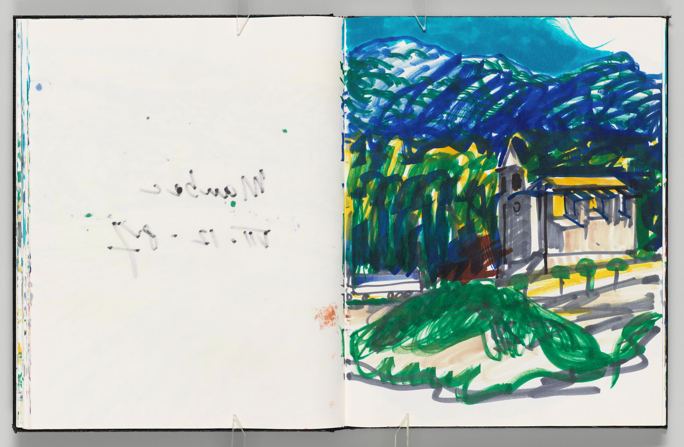 Untitled (Bleed-Through Of Previous Page, Left Page); Untitled (View Of Maubec, Right Page)