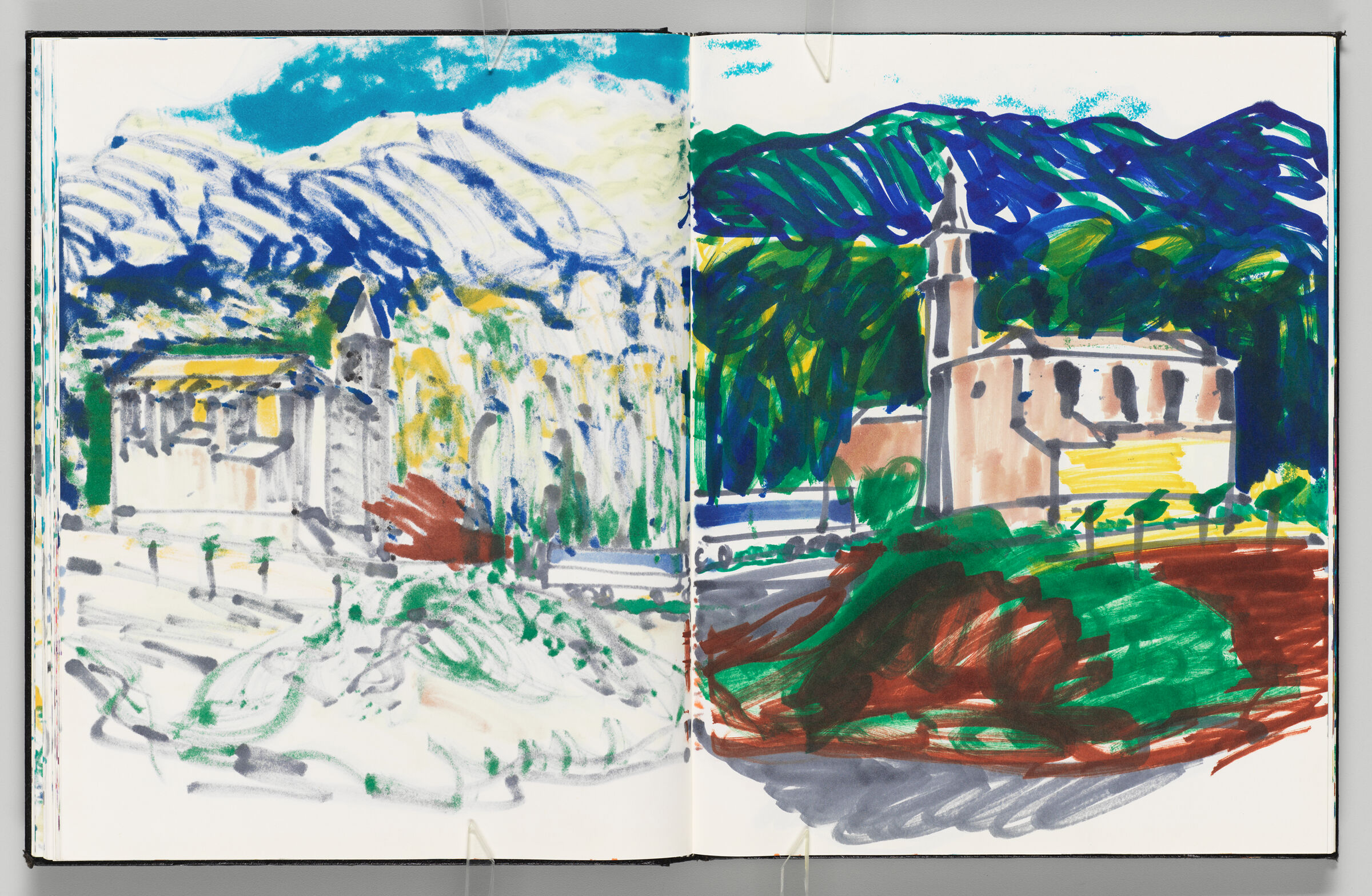 Untitled (Bleed-Through Of Previous Page, Left Page); Untitled (View Of Maubec, Right Page)