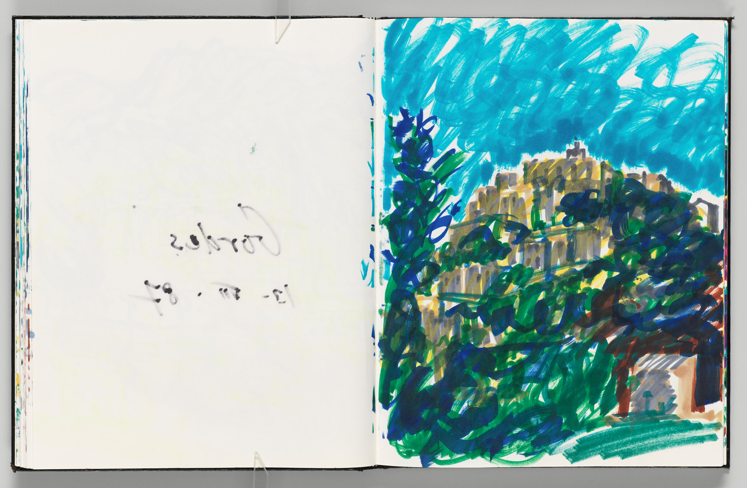 Untitled (Bleed-Through Of Previous Page, Left Page); Untitled (View Of Gordes, Right Page)