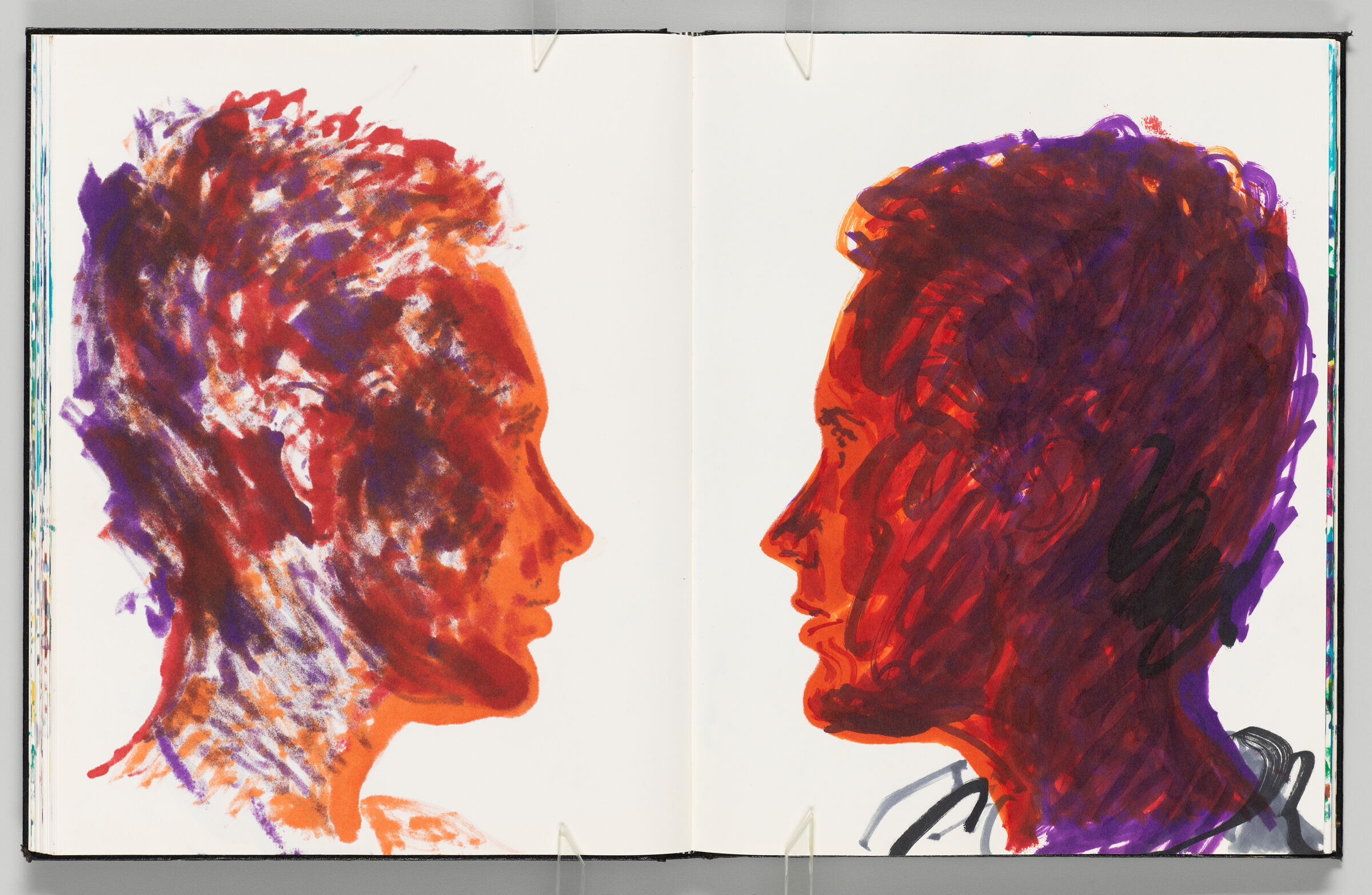 Untitled (Bleed-Through Of Previous Page, Left Page); Untitled (Female Figure [Elizabeth] In Profile, Right Page)