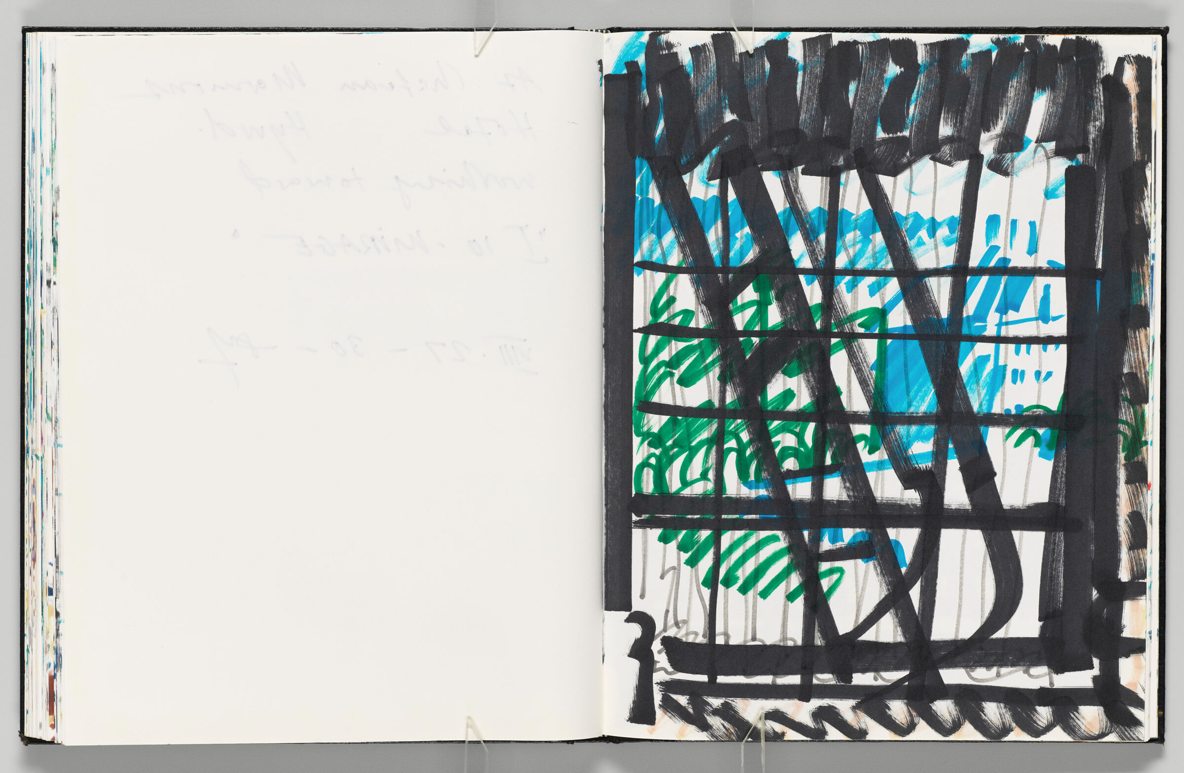 Untitled (Bleed-Through Of Previous Page, Left Page); Untitled (View Through Window And Drapes, Right Page)