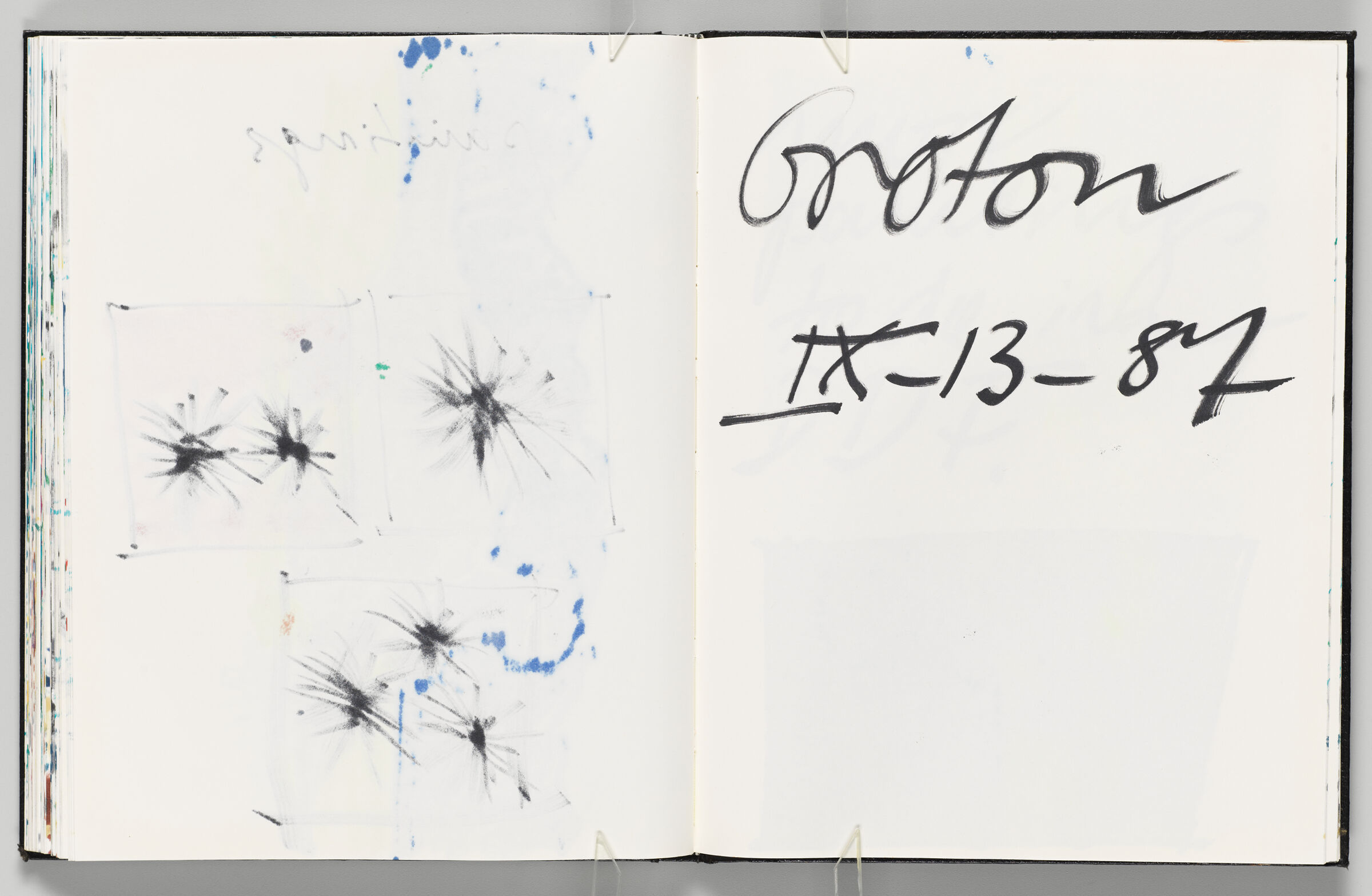 Untitled (Bleed-Through Of Previous Page, Left Page); Untitled (Note, Right Page)