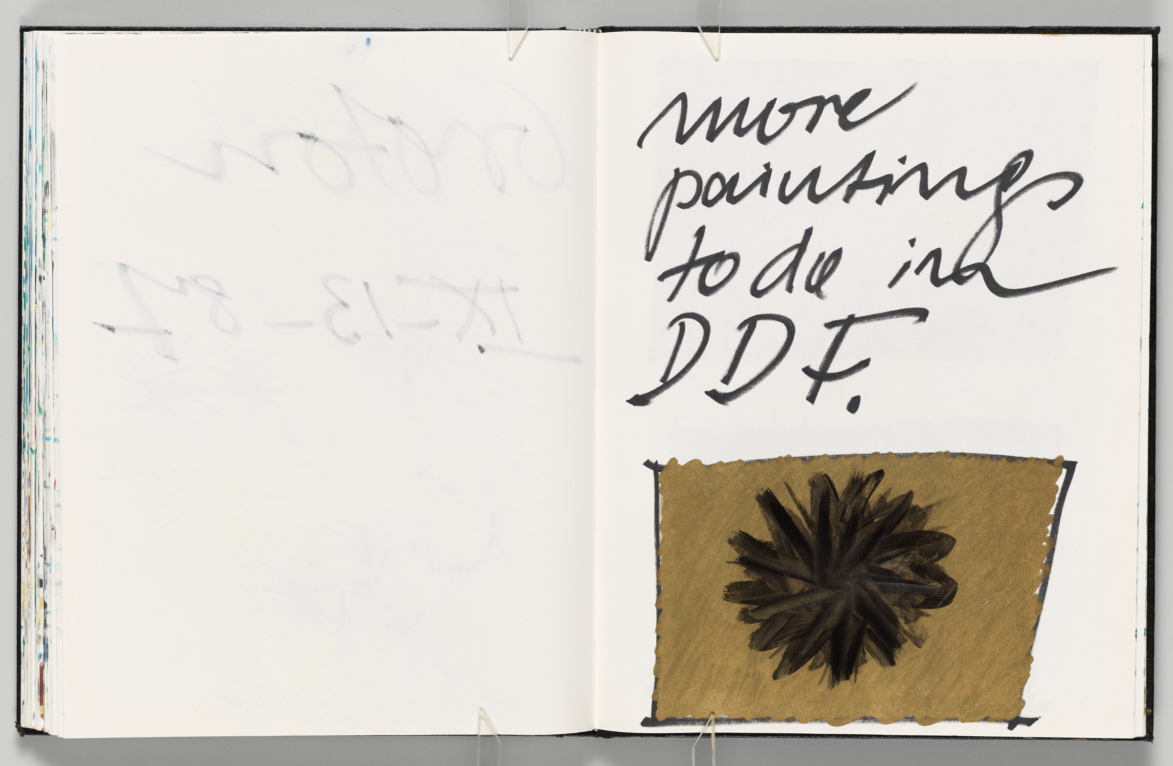 Untitled (Bleed-Through Of Previous Page, Left Page); Untitled (Sketch Of Painting Idea, Right Page)