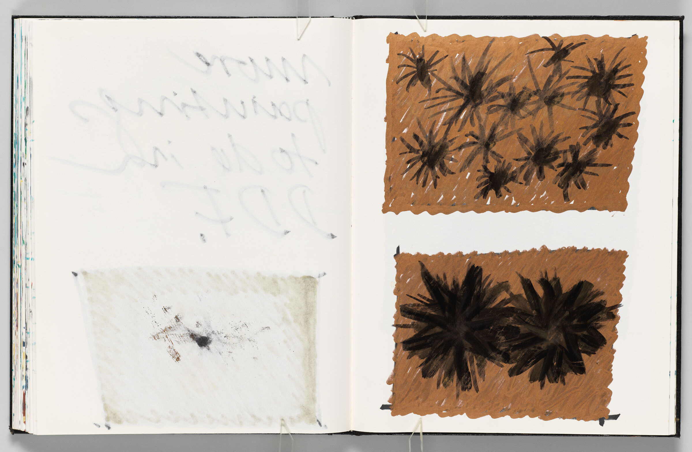 Untitled (Bleed-Through Of Previous Page, Left Page); Untitled (Sketches Of Paintings, Right Page)