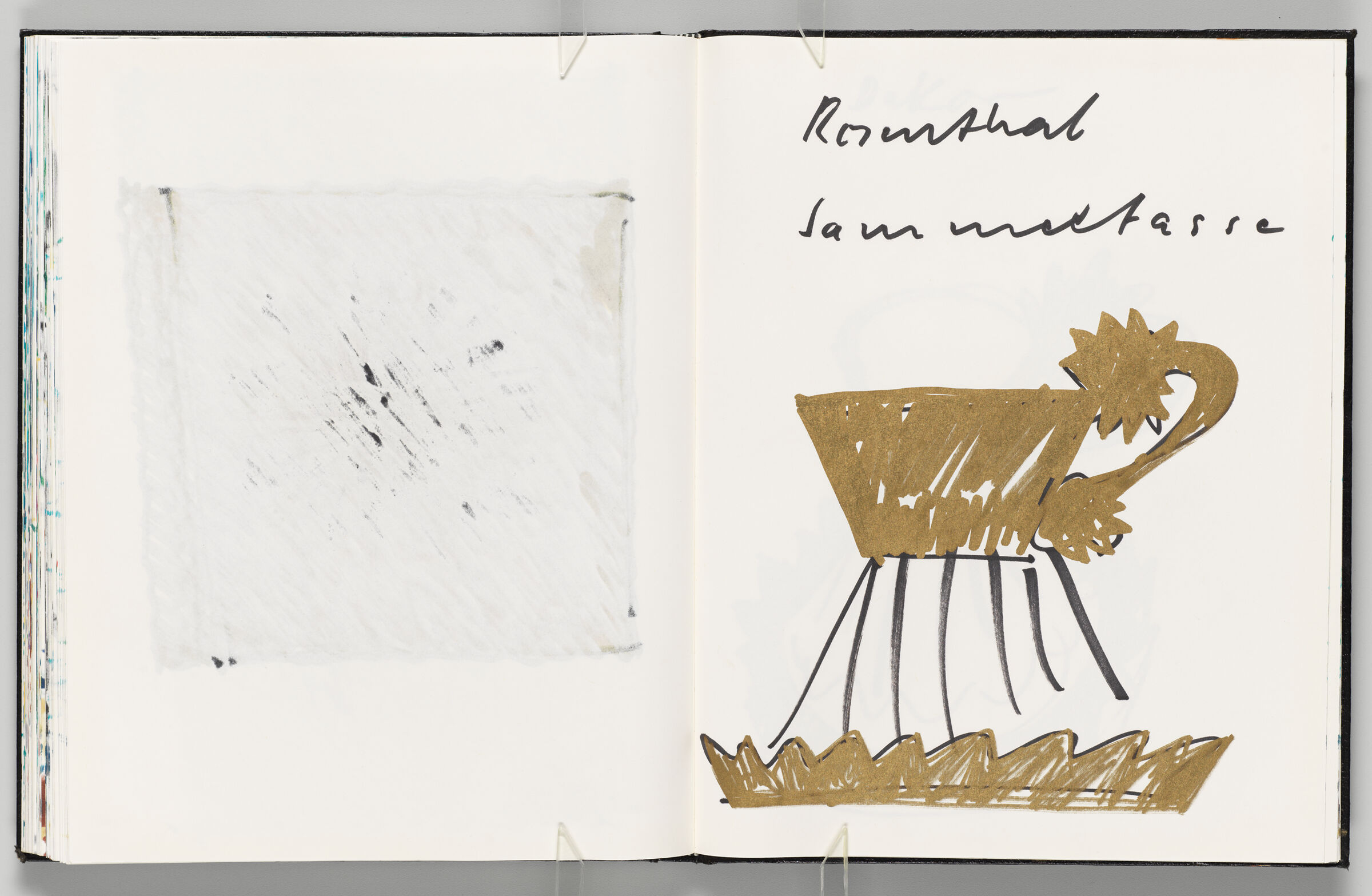 Untitled (Bleed-Through Of Previous Page, Left Page); Untitled (Design For Rosenthal Collector's Cup, Right Page)